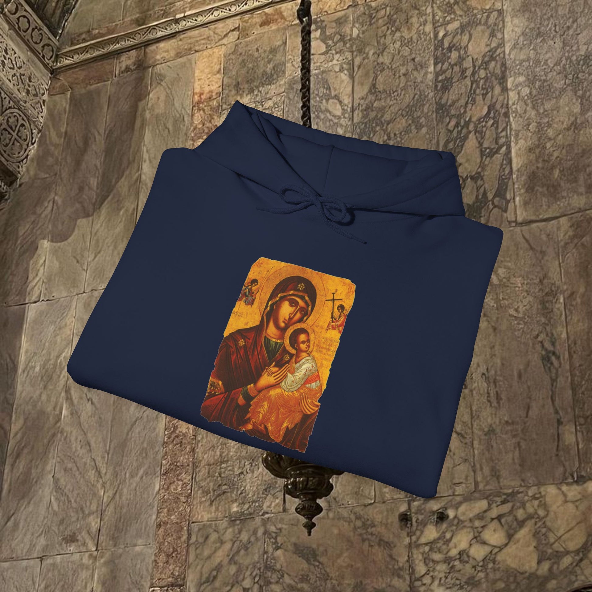 Byzantine Art Hoodie - Mother and Child Design