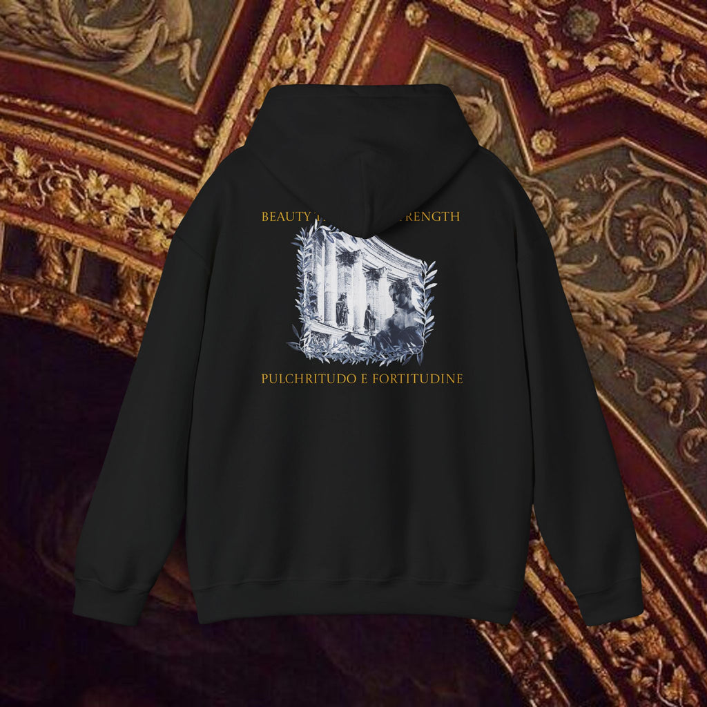 Beauty Through Strength Classically-Inspired Cotton Graphic Hoodie Back Version