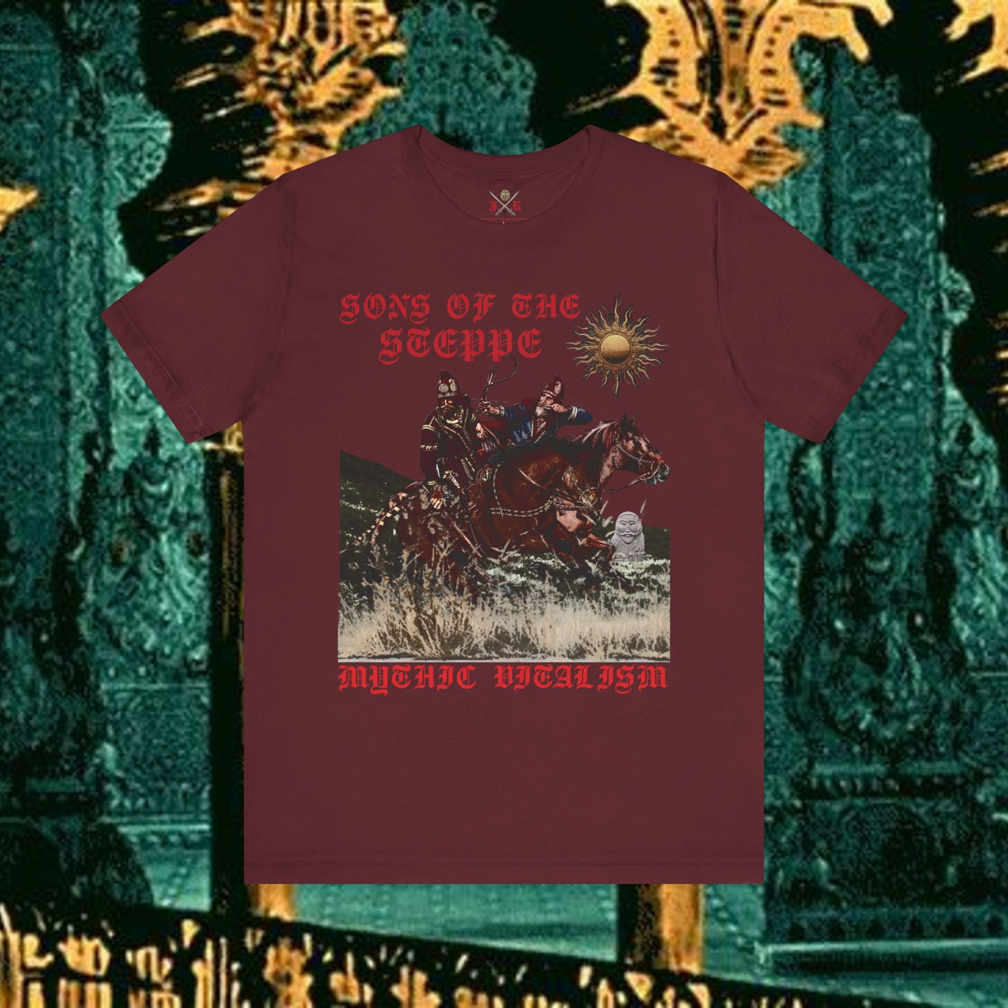 Sons of the Steppe Graphic Tee Mythical Medieval Fantasy Inspired Graphic T Shirt Front Version