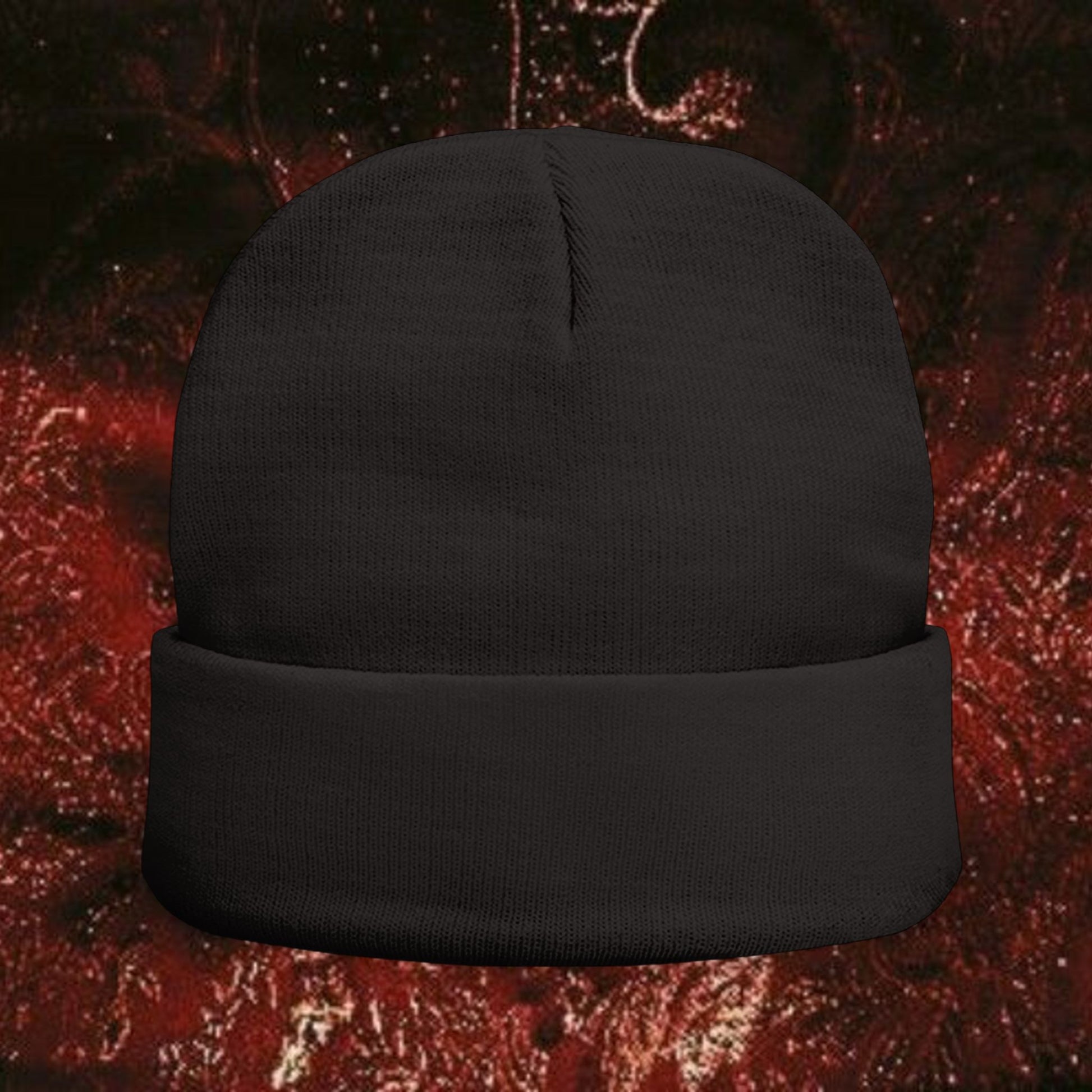 Embroidered Knit Beanie with Golden Laurel Design, Winter Accessories, Gift for Her, Stylish Beanie, Cool Weather Hat, Casual Fashion