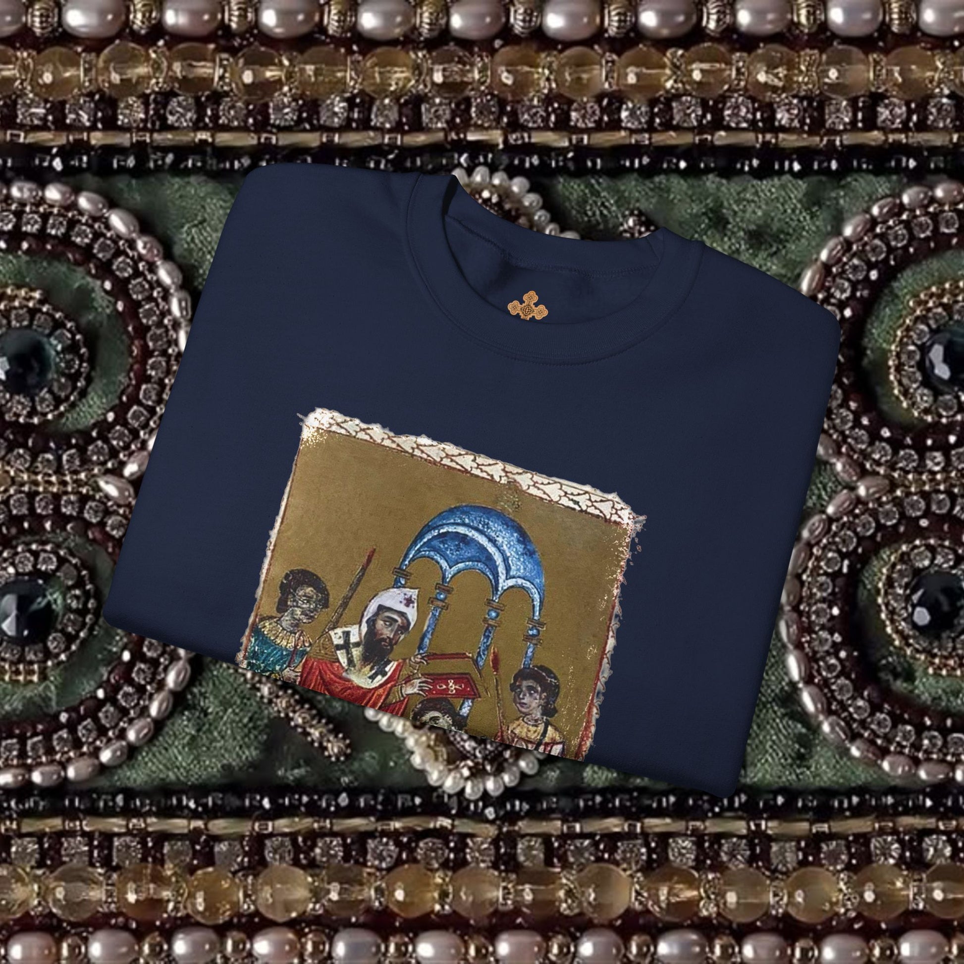 Armenian Manuscript Crewneck Graphic Sweatshirt