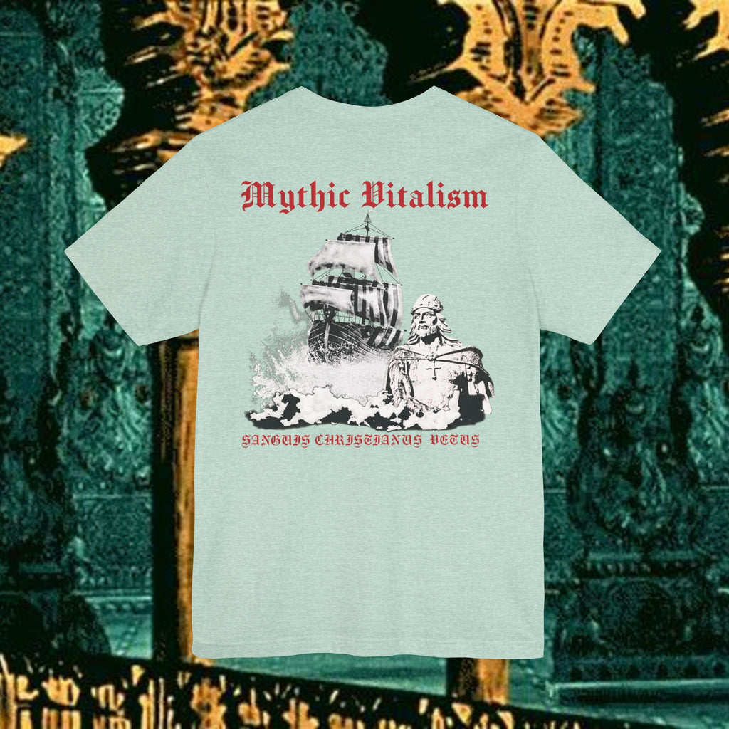 Mythic Vitalism, Sanguis Christianus Vetus Exploration and Adventure Inspired Graphic T Shirt Back Version
