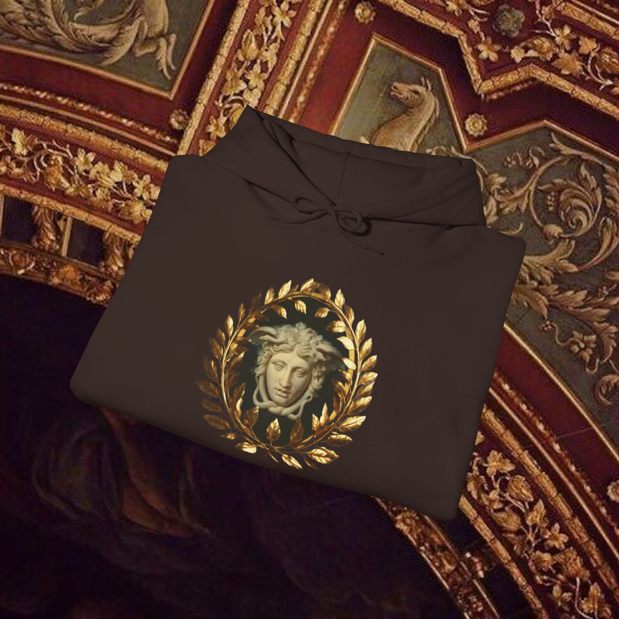 Medusa's Gaze Classical Mythology Inspired Unisex Heavy Blend Hooded Graphic Sweatshirt