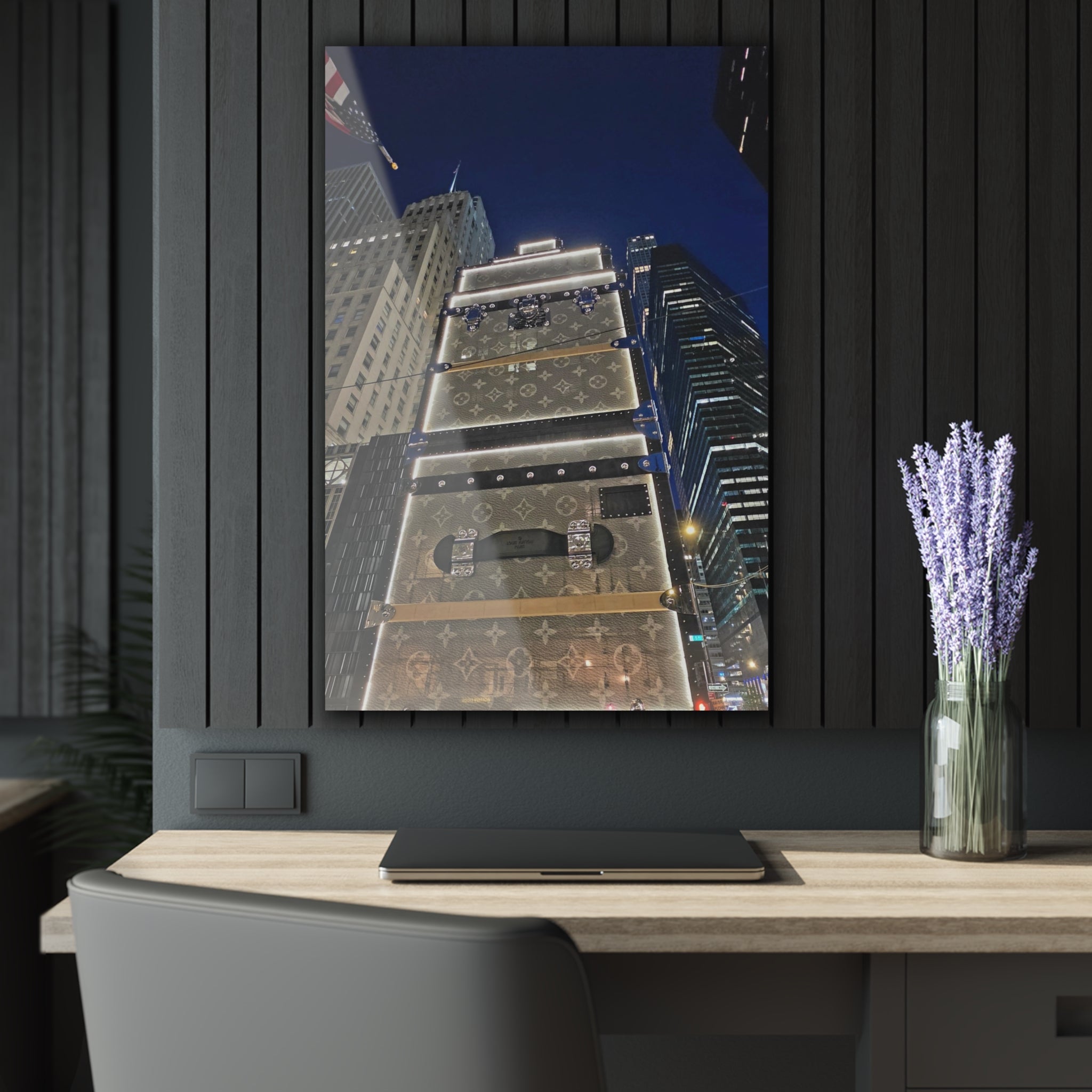Louis Vuitton Trunk Building NYC Acrylic Print