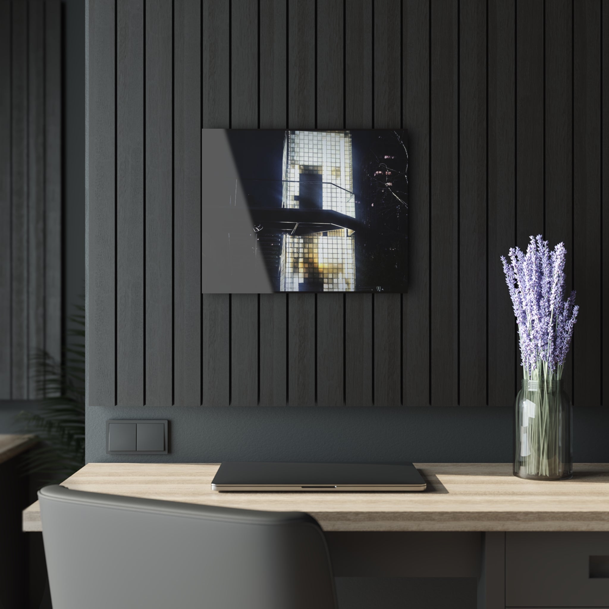 NYC Light Grid Tower Acrylic Print