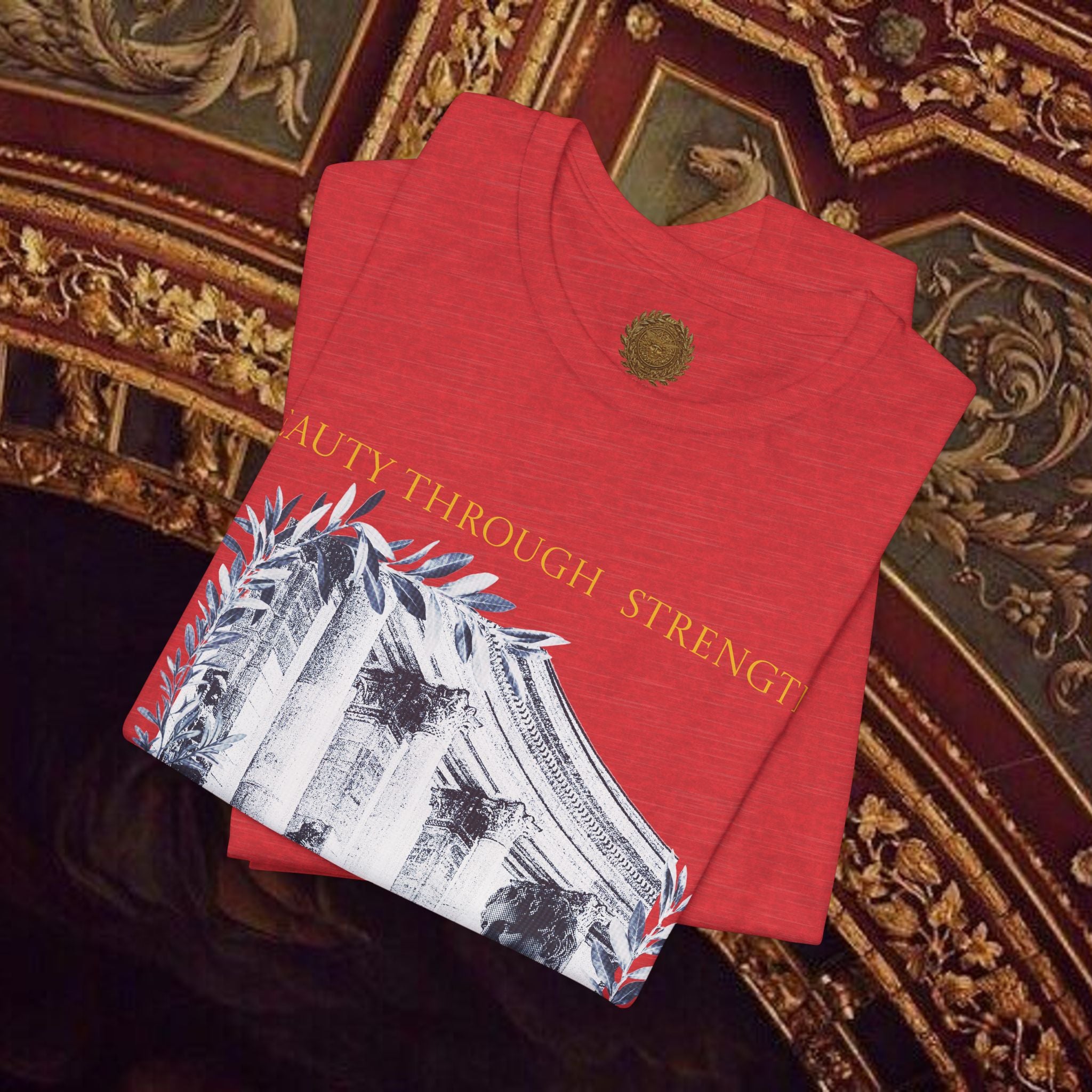 Beauty Through Strength Classically-Inspired Cotton Graphic T-Shirt