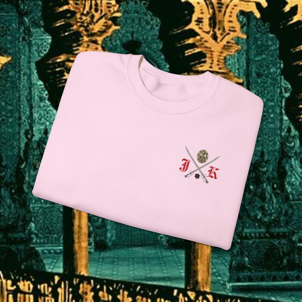 Sons of the Steppe Crewneck Sweatshirt — Mythic Warrior Horseback Graphic Back Version
