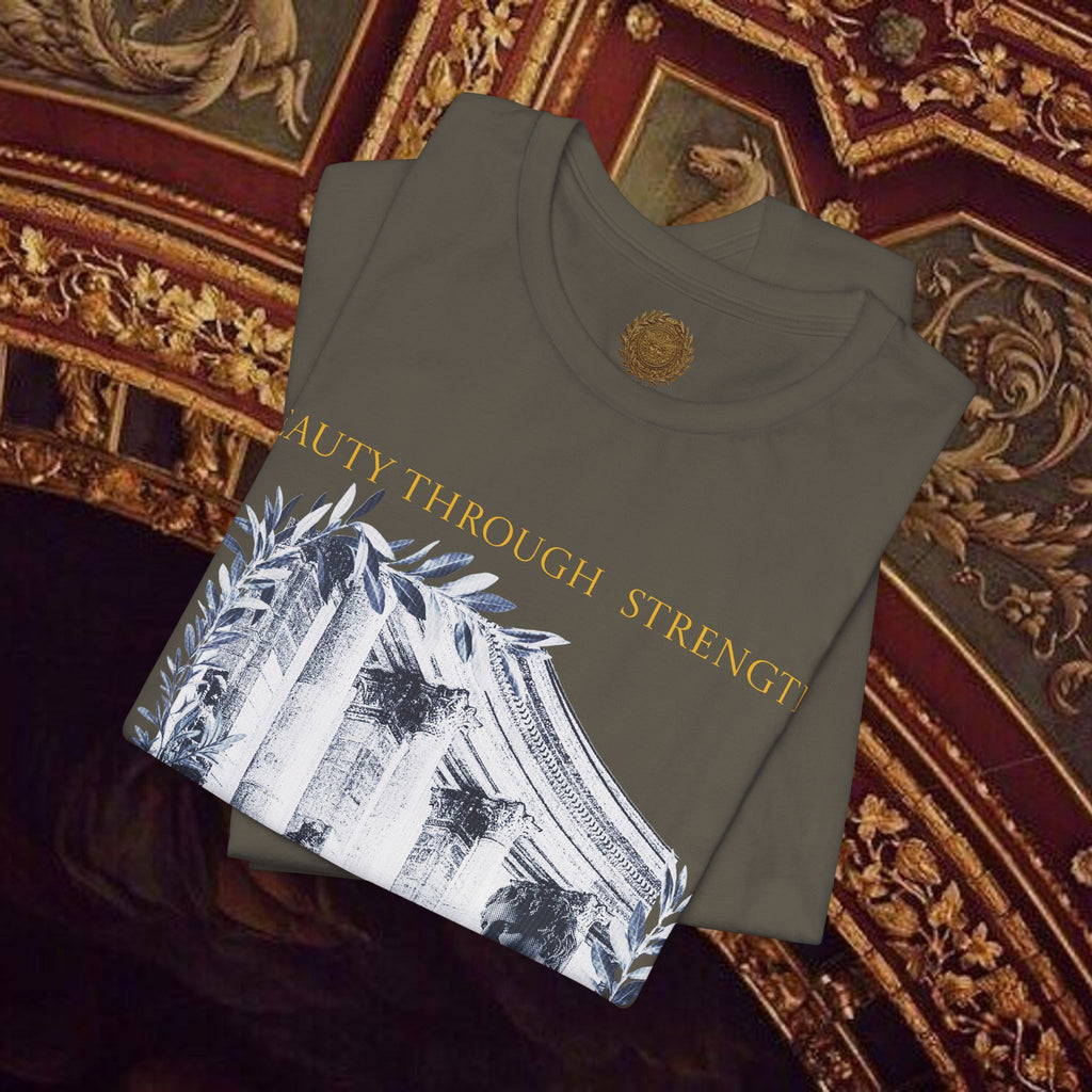 Beauty Through Strength Classically-Inspired Cotton Graphic T-Shirt
