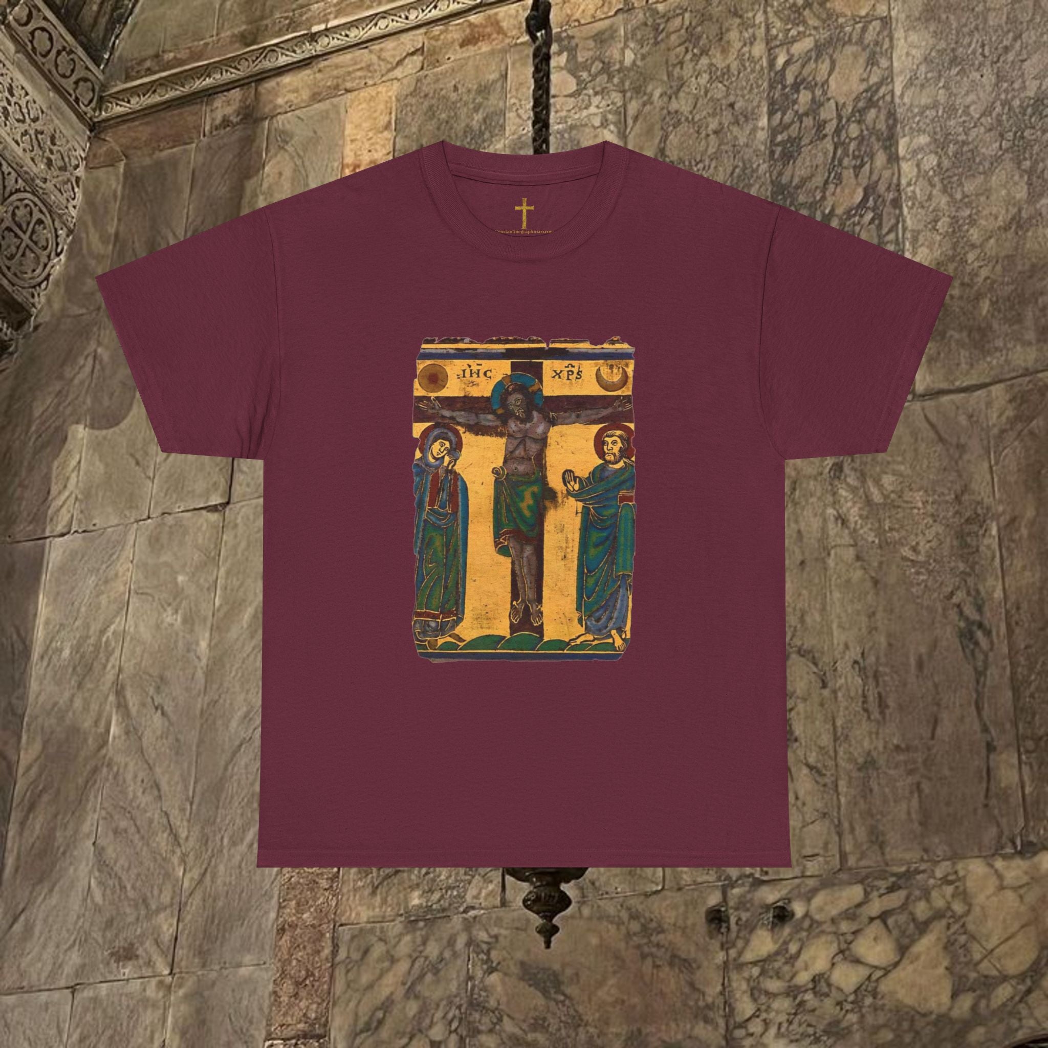 Byzantine Manuscript Art T-Shirt - Sacred Icon work