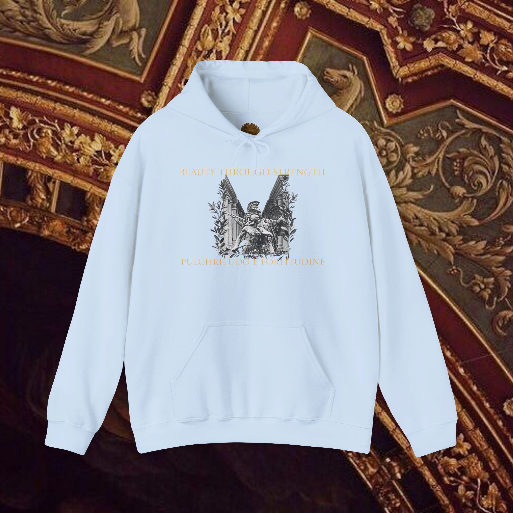 The Goddess's Protection Classically-Inspired Cotton Graphic Hoodie