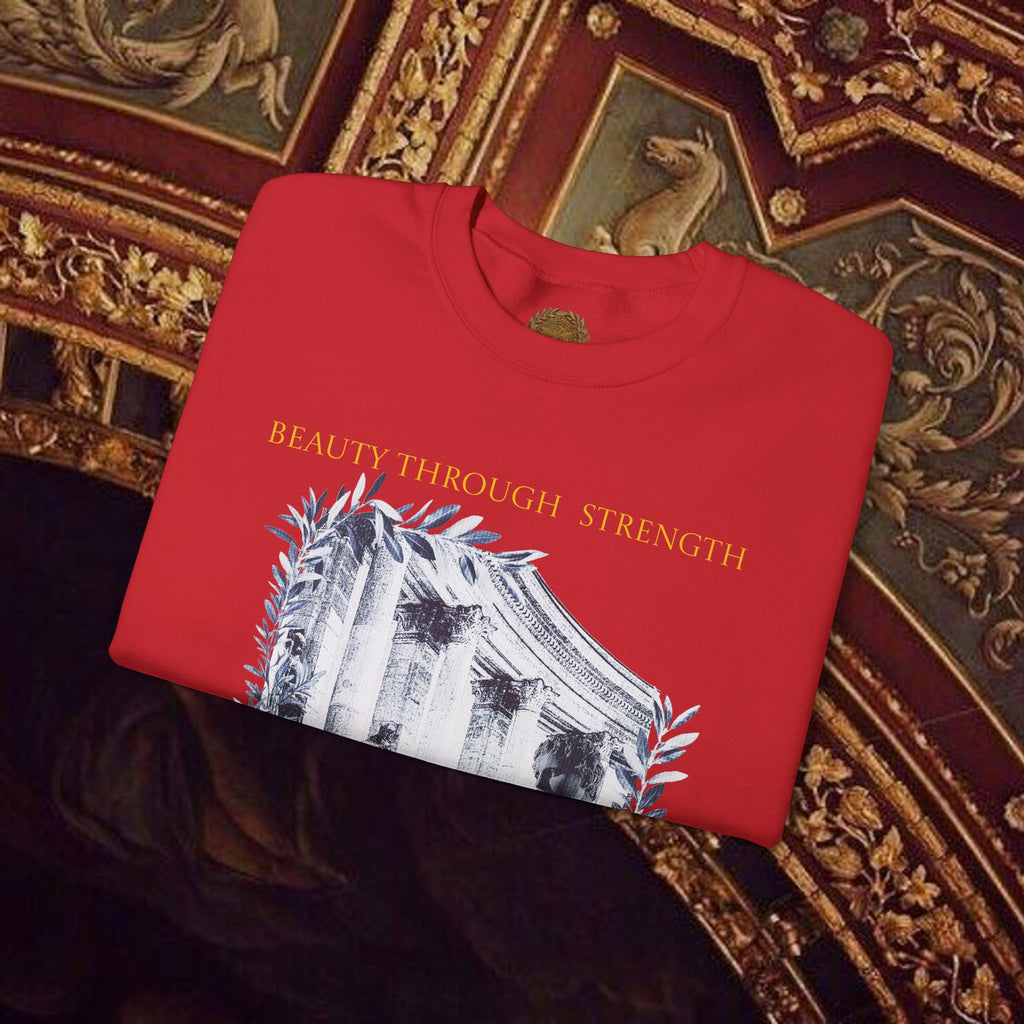 Beauty Through Strength Classically-Inspired Cotton Graphic Sweatshirt