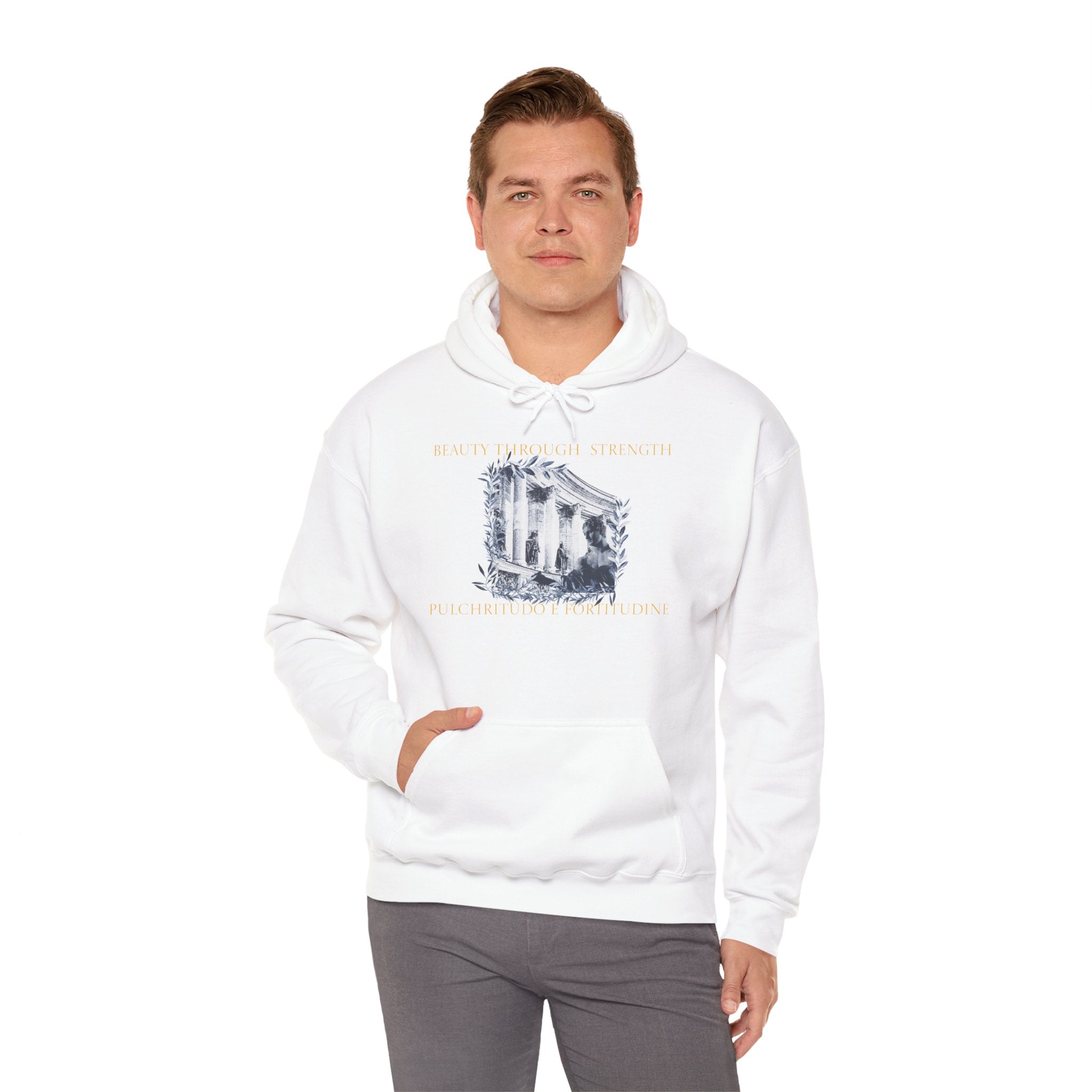 Beauty Through Strength Classically-Inspired Cotton Graphic Hoodie