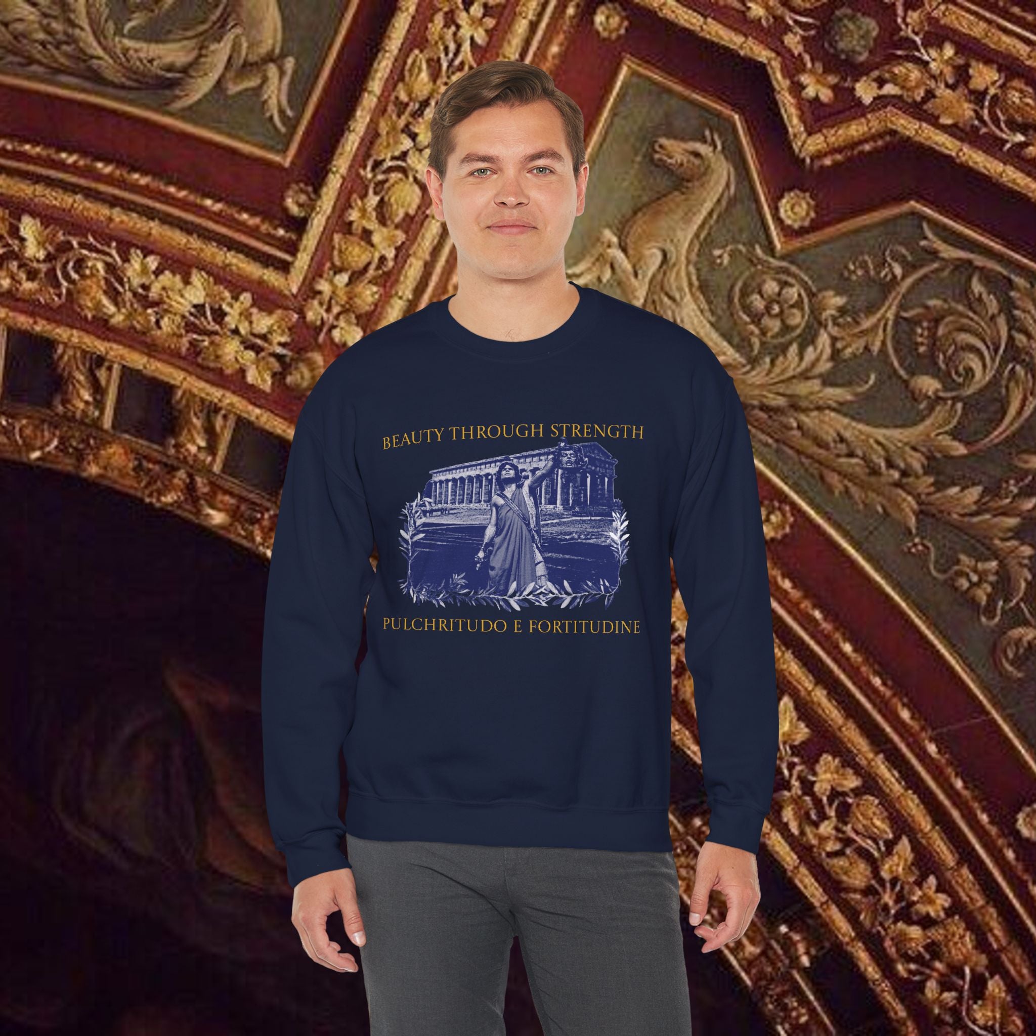 The Hero's Victory Classically-Themed Cotton Graphic T Sweatshirt