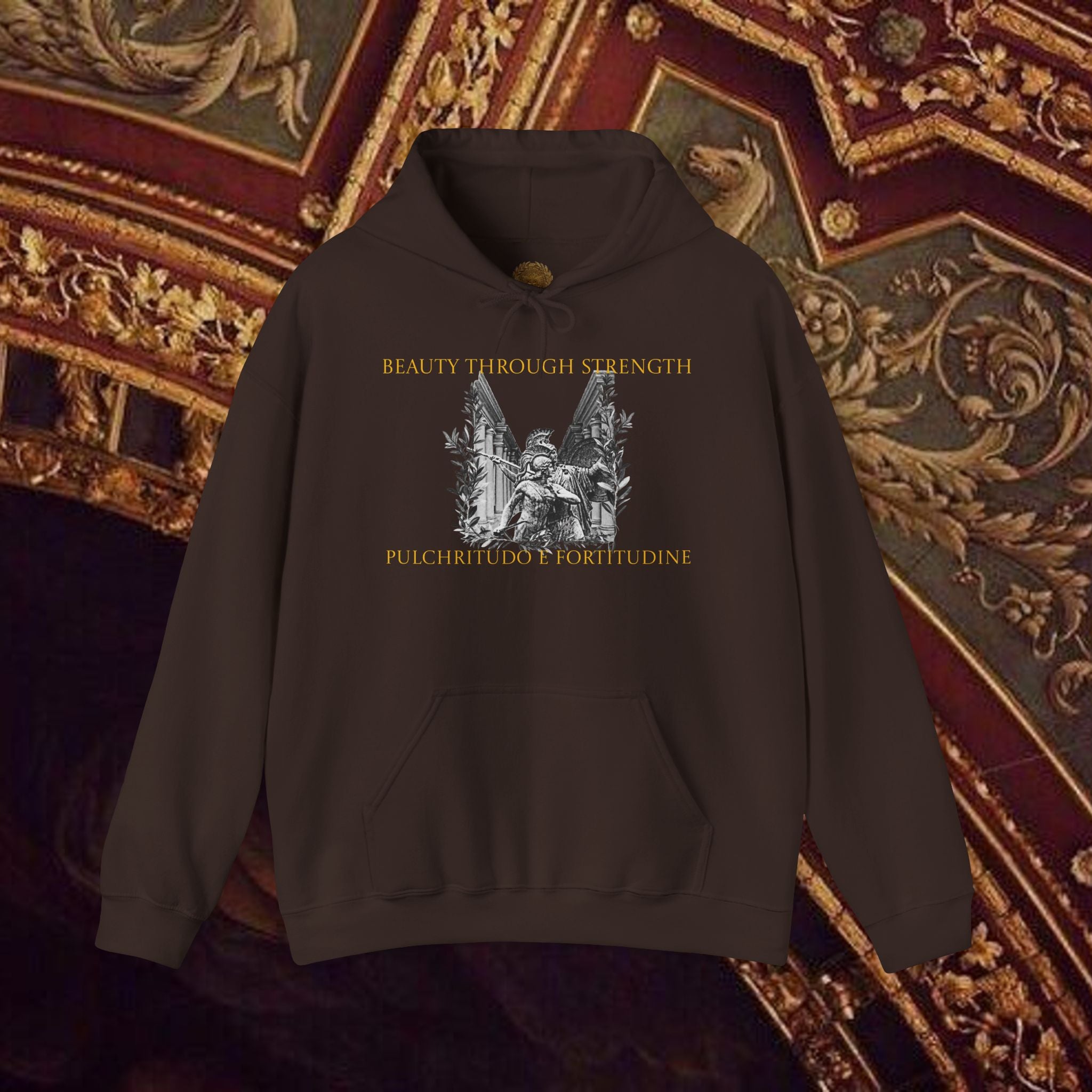 The Goddess's Protection Classically-Inspired Cotton Graphic Hoodie