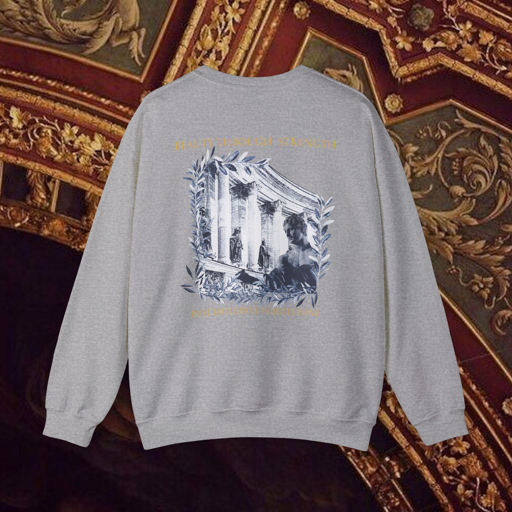 Beauty Through Strength Classically-Inspired Cotton Graphic Sweatshirt Back Version