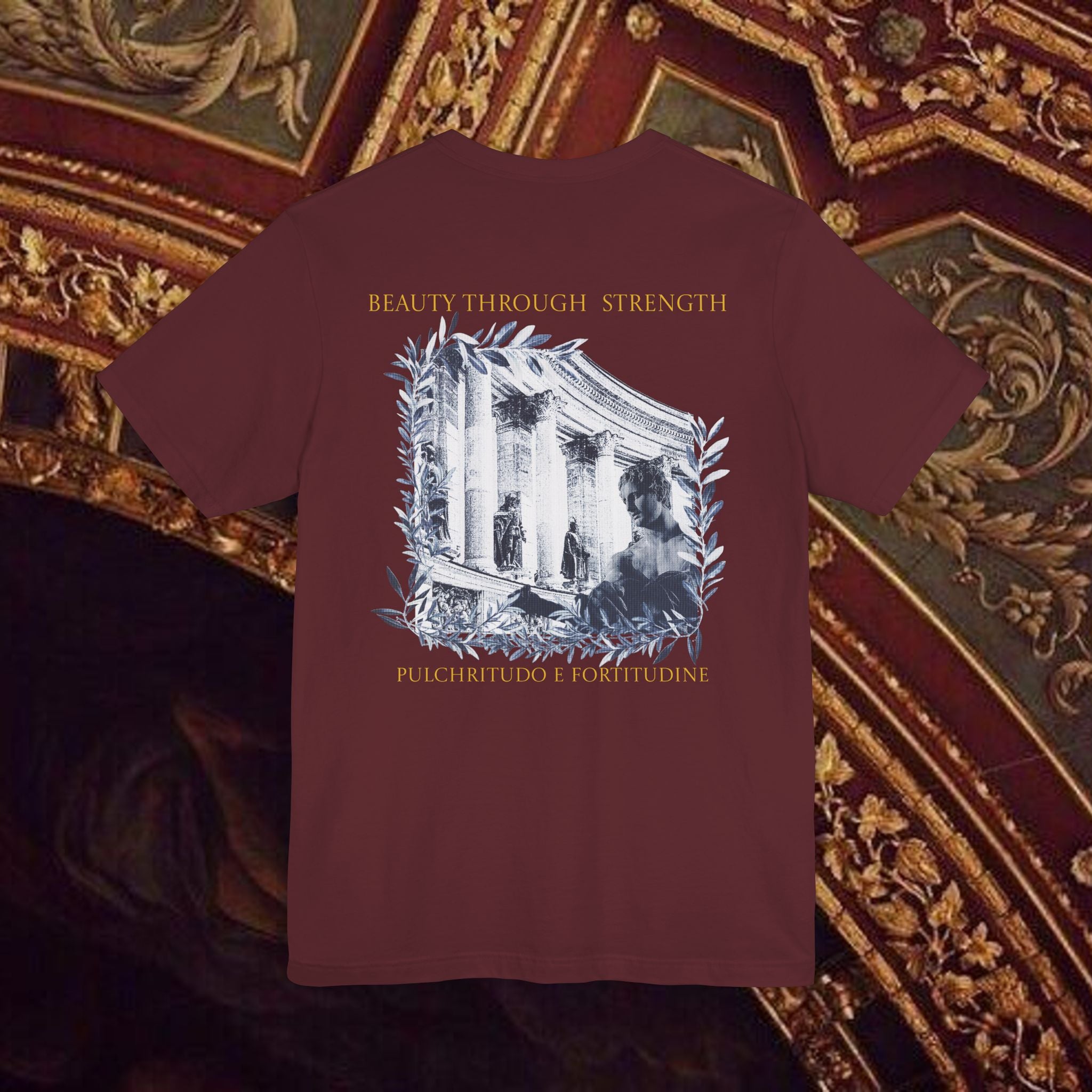 Beauty Through Strength Classically-Inspired Cotton Graphic Shirt Back Version