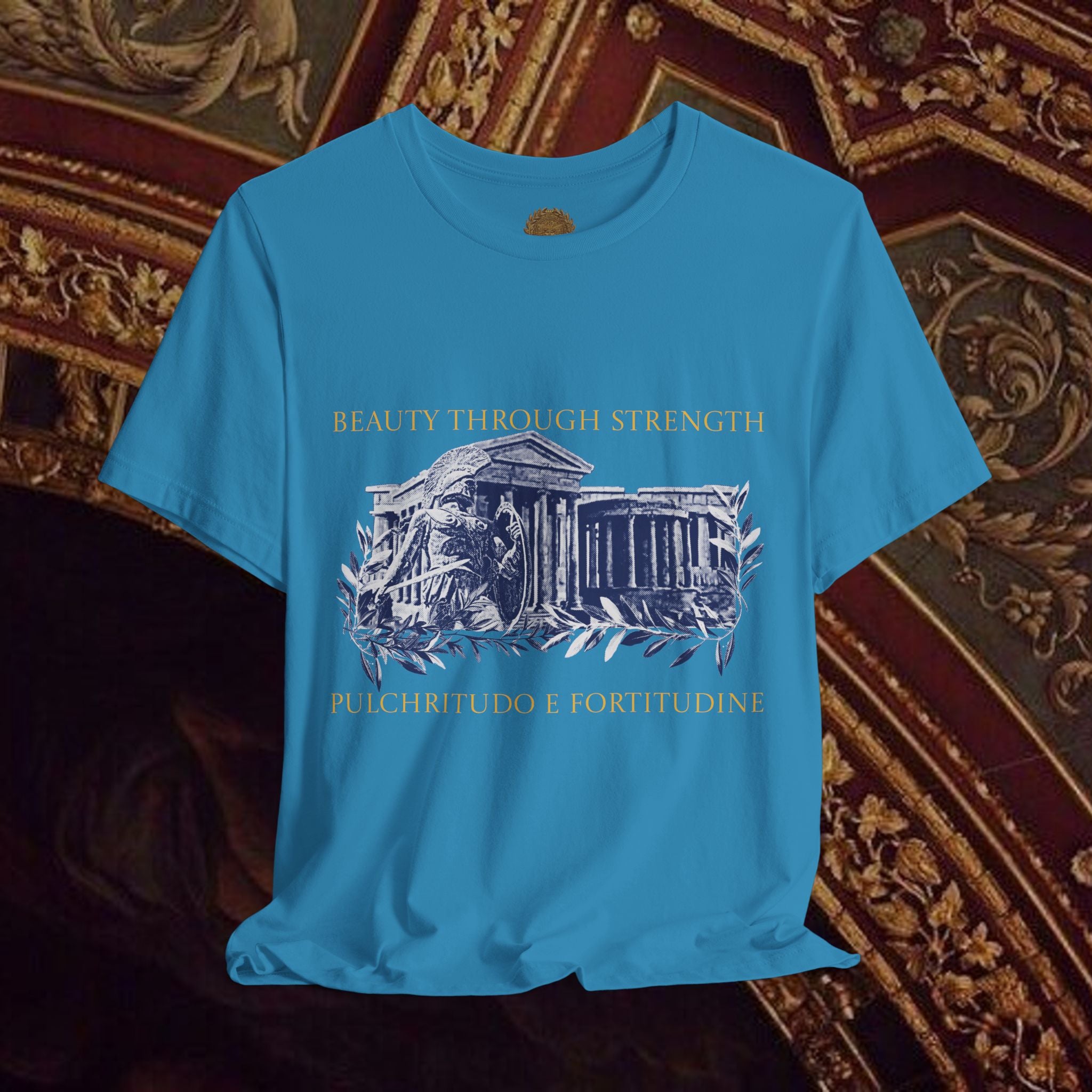 Guardian of the Temple Classically- Inspired Cotton Graphic T Shirt
