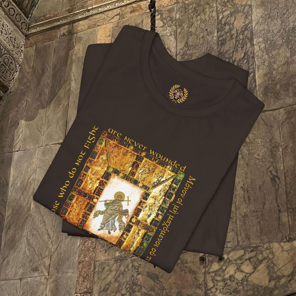 The Scholar's Manuscript Byzantine Inspired Medieval Cotton Graphic T-Shirt