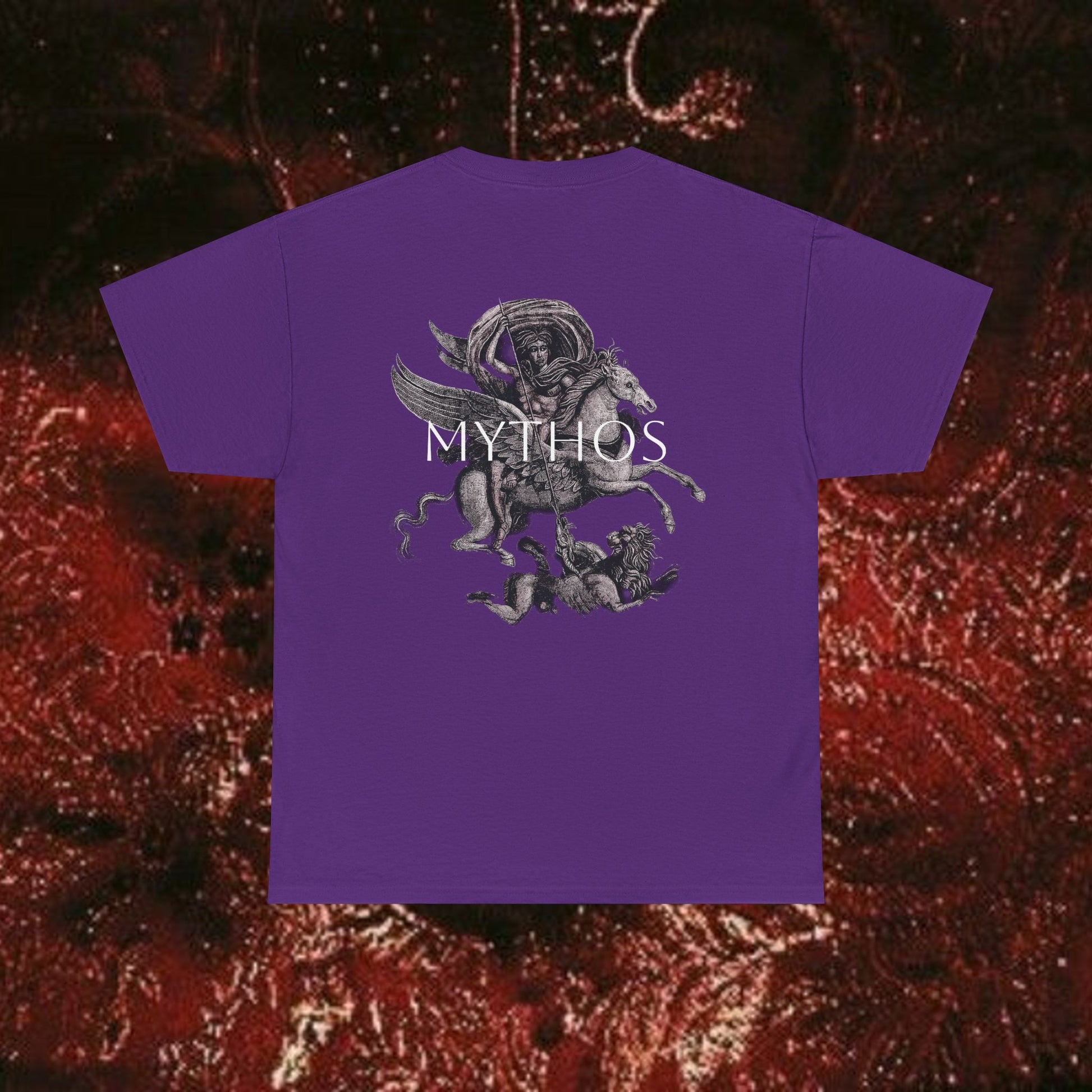Warrior's Mythos Unisex Tee, Graphic Tee, Mythological Style Shirt Back Version