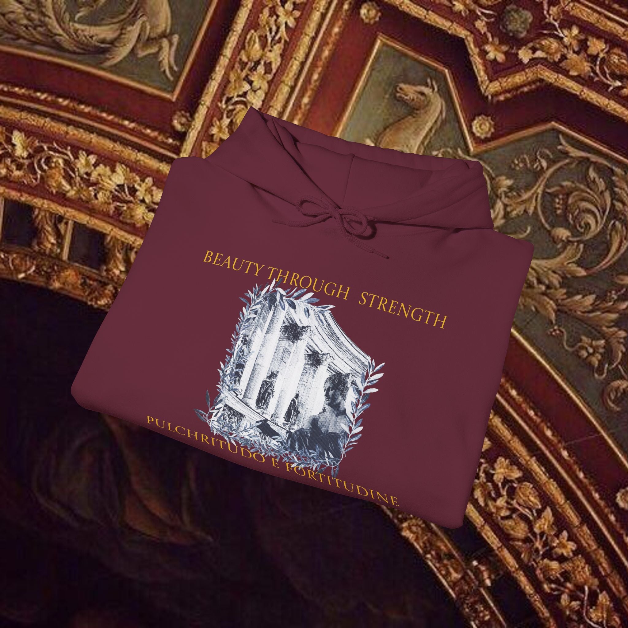 Beauty Through Strength Classically-Inspired Cotton Graphic Hoodie