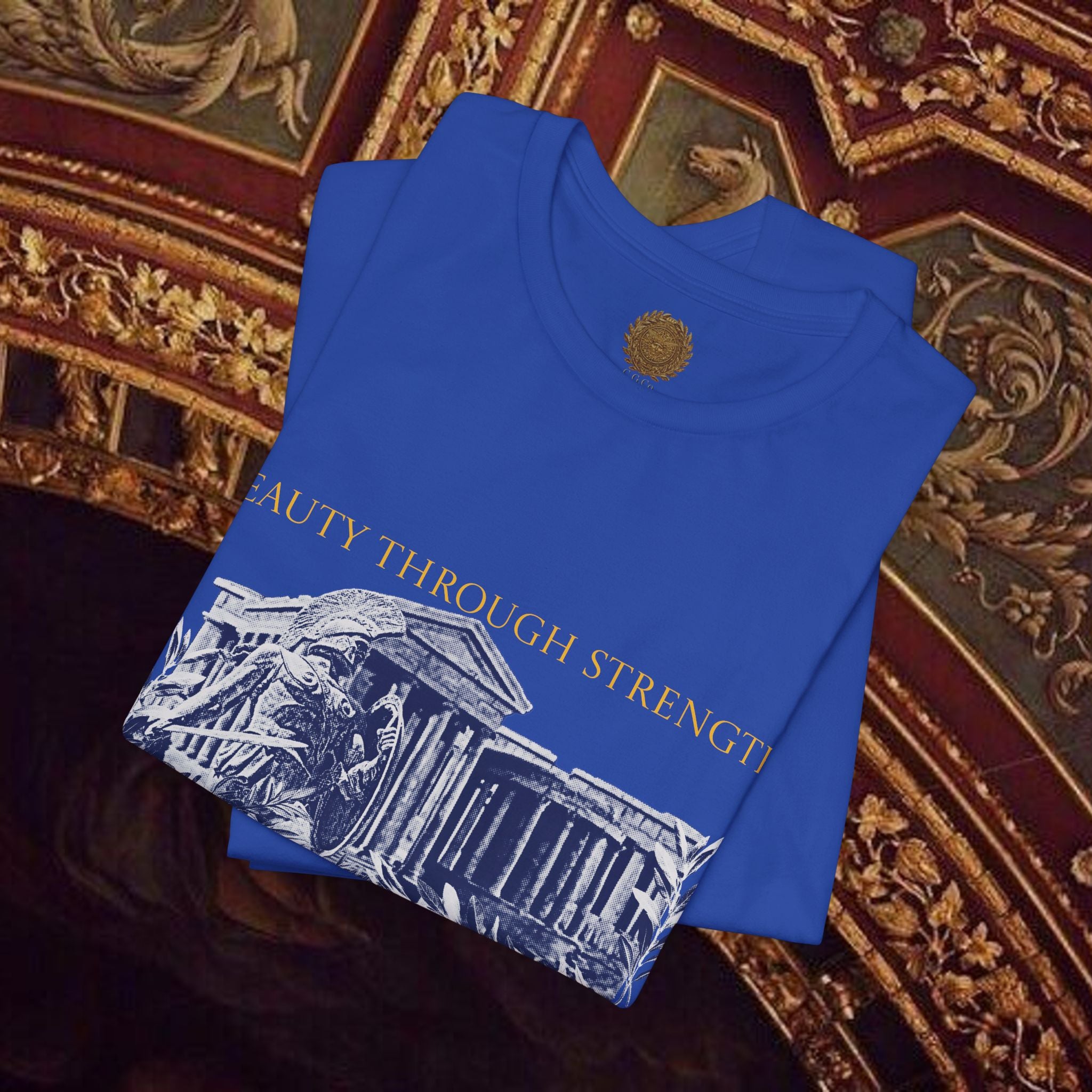 Guardian of the Temple Classically- Inspired Cotton Graphic T Shirt