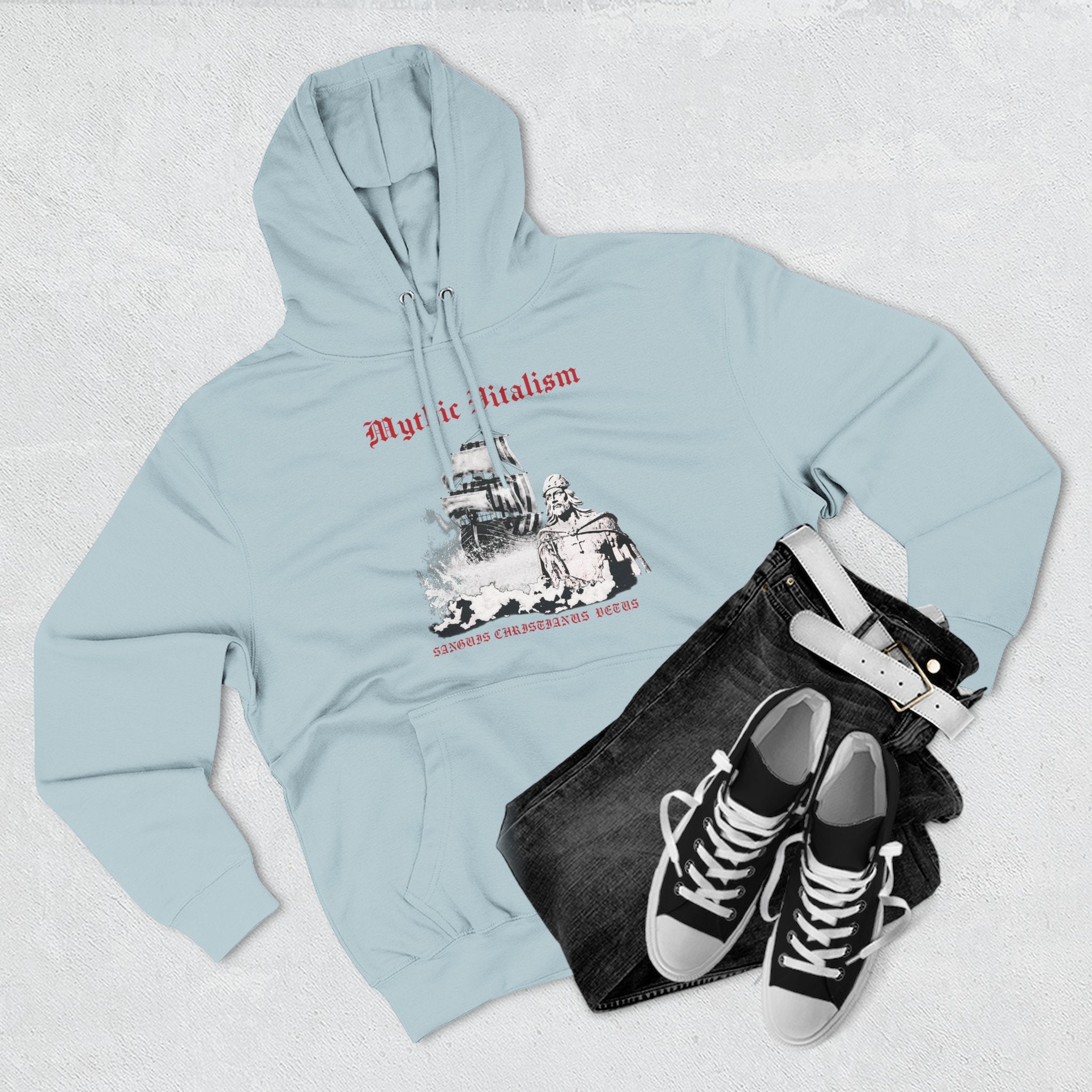 Mythical Vitalism, Sanguis Christianus Vetus Adventure and Exploration Inspired Graphic Fleece Hoodie