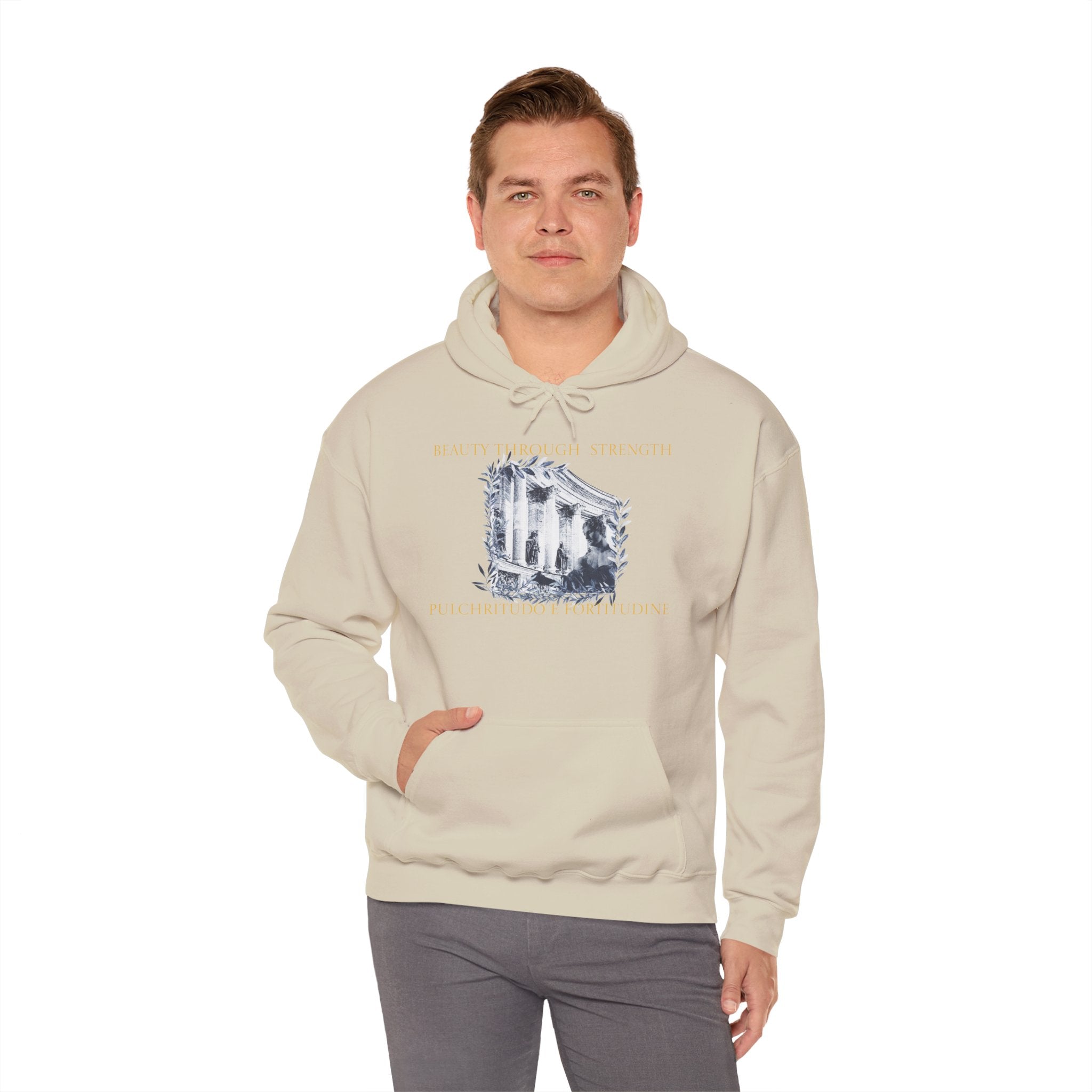 Beauty Through Strength Classically-Inspired Cotton Graphic Hoodie