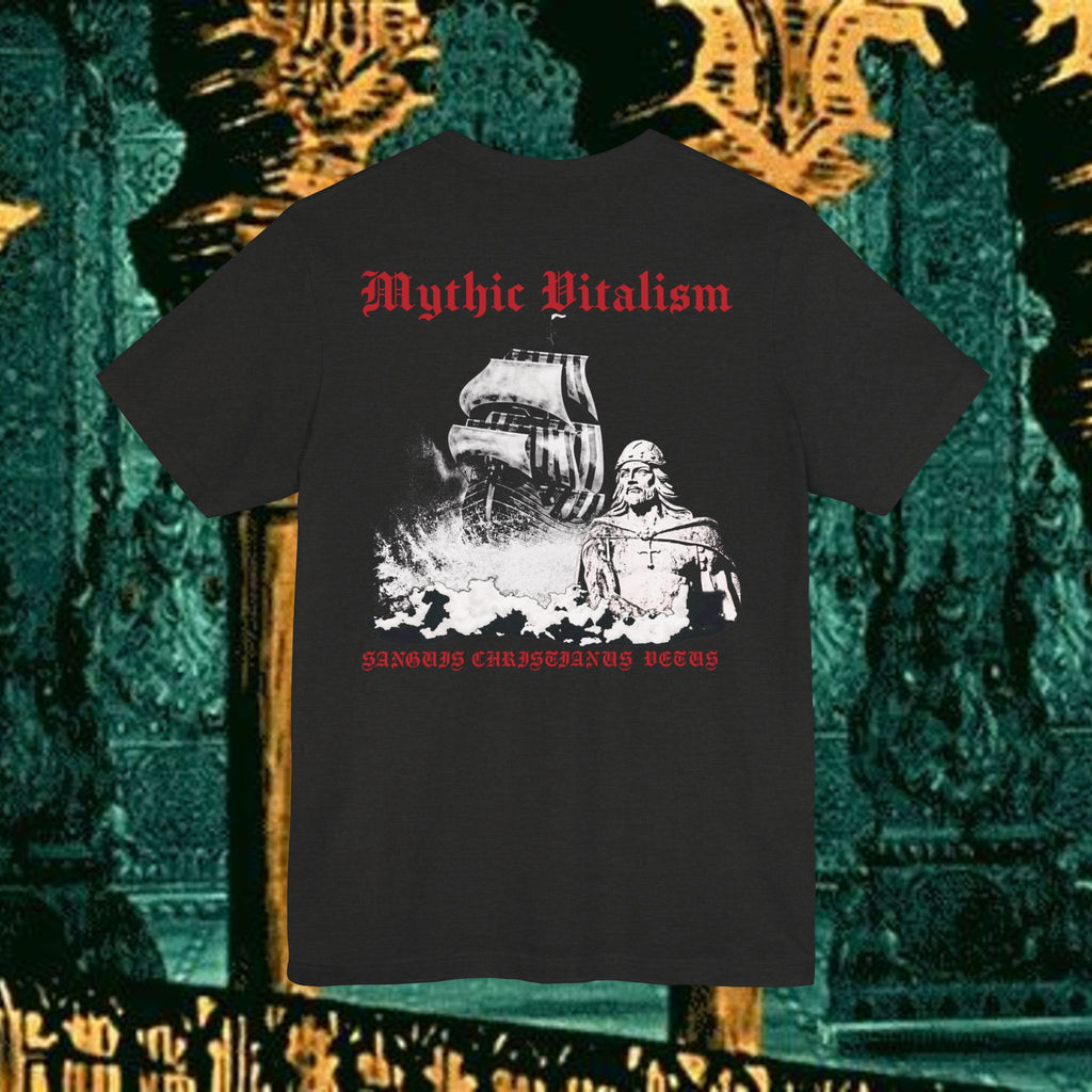 Mythic Vitalism, Sanguis Christianus Vetus Exploration and Adventure Inspired Graphic T Shirt Back Version