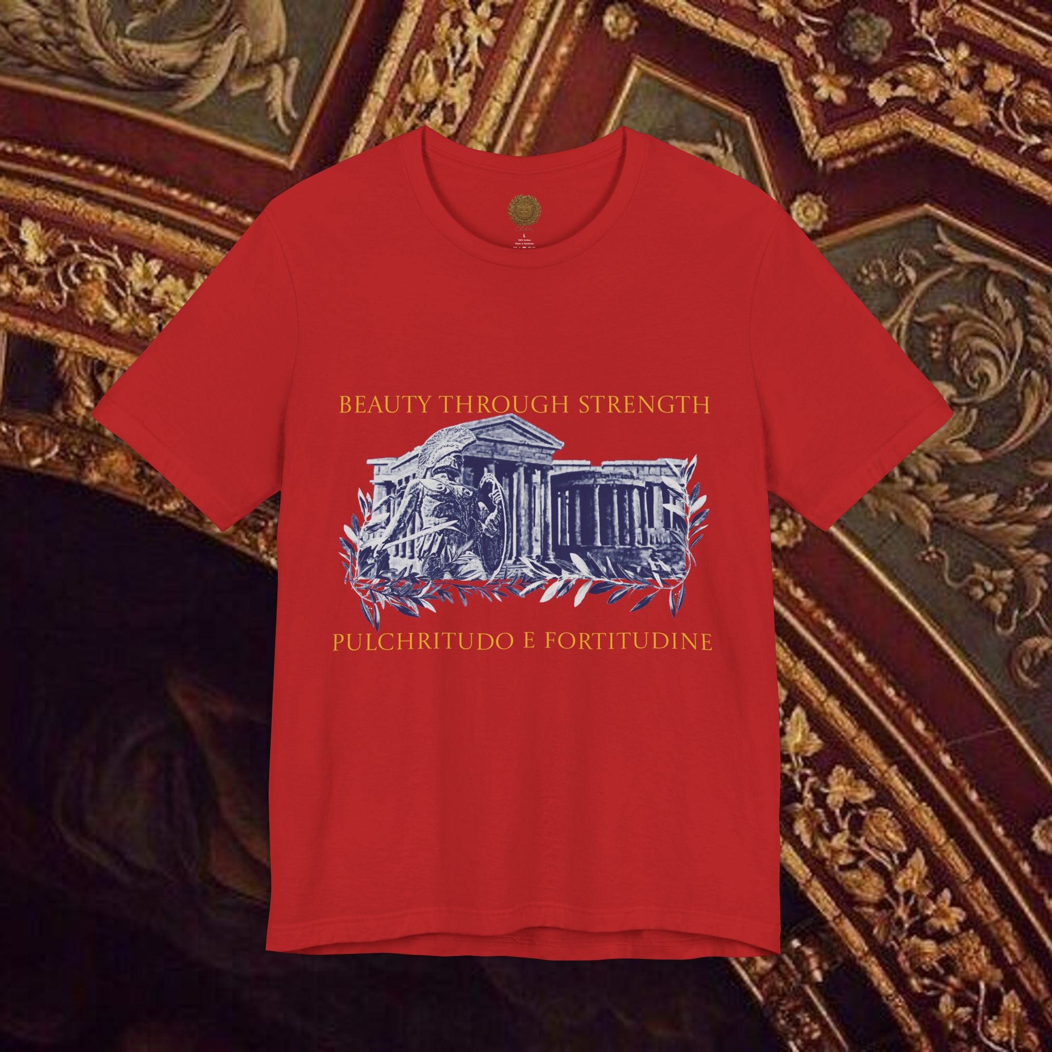 Guardian of the Temple Classically- Inspired Cotton Graphic T Shirt