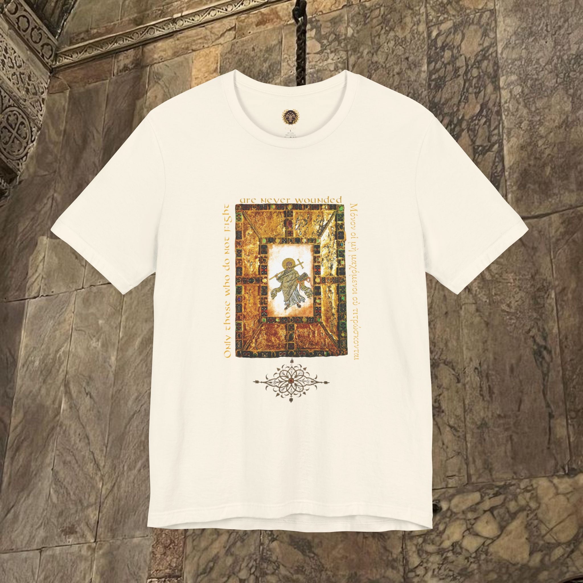The Scholar's Manuscript Byzantine Inspired Medieval Cotton Graphic T-Shirt