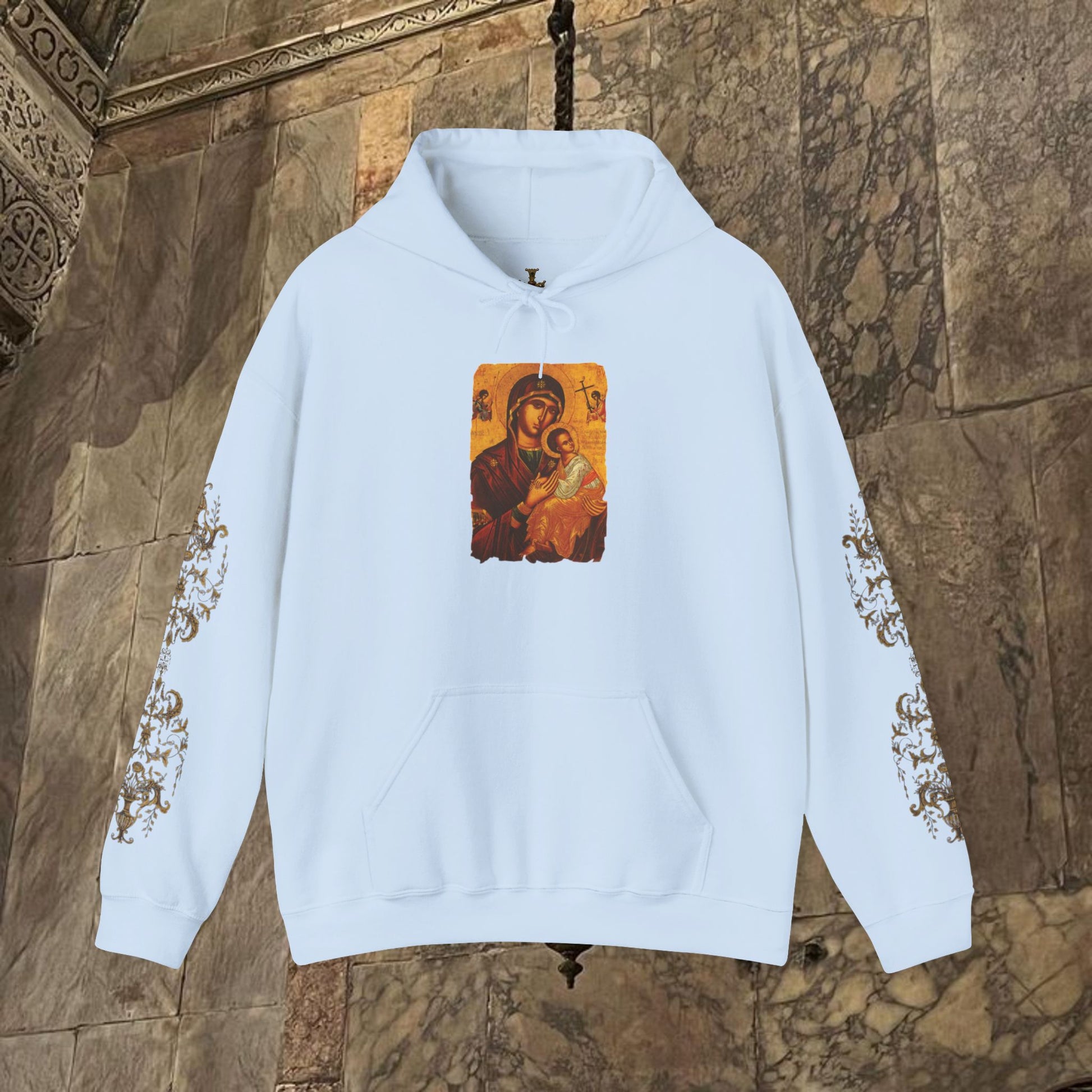 Byzantine Art Hoodie - Mother and Child Design