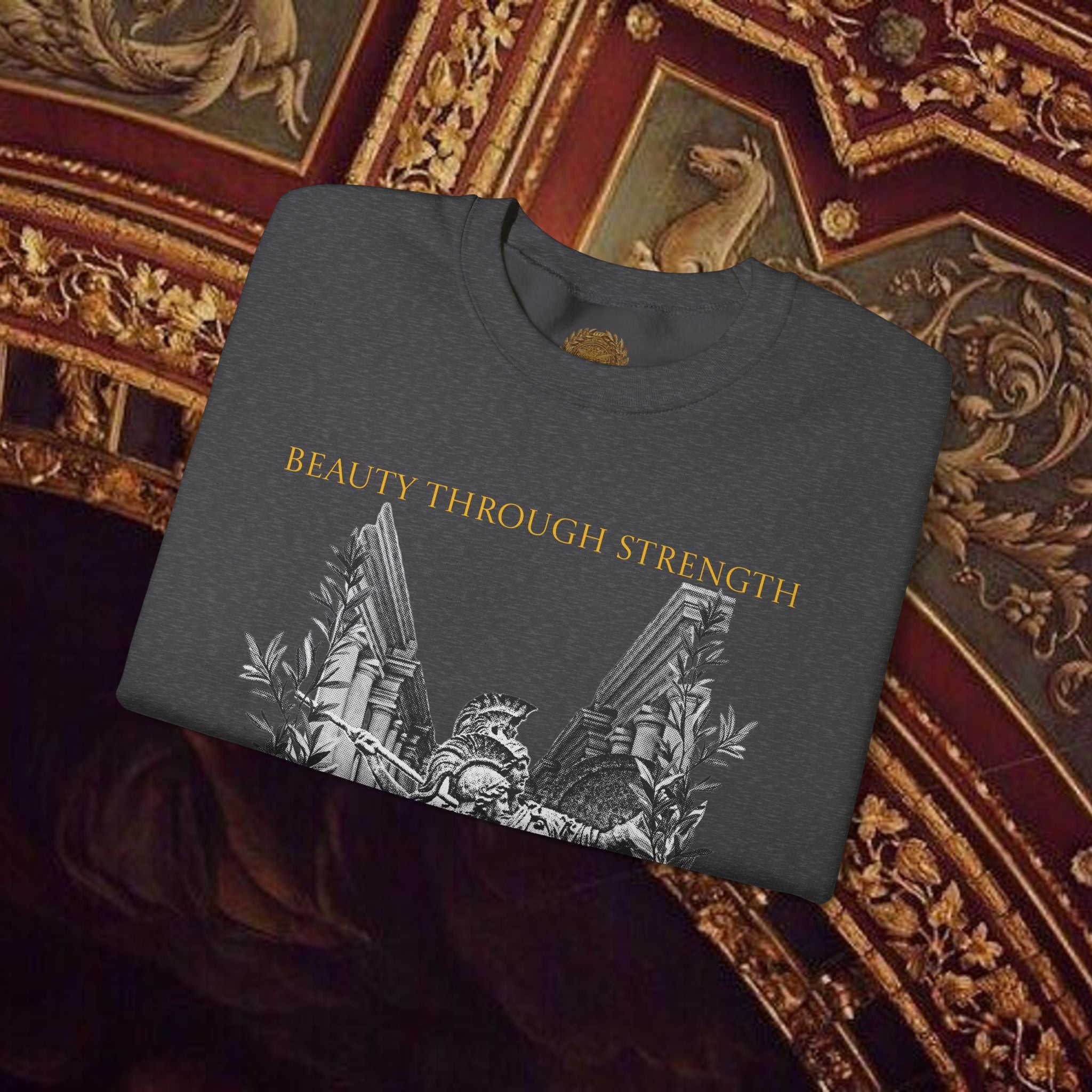 The Goddess's Protection Classically-Inspired Cotton Graphic Sweatshirt