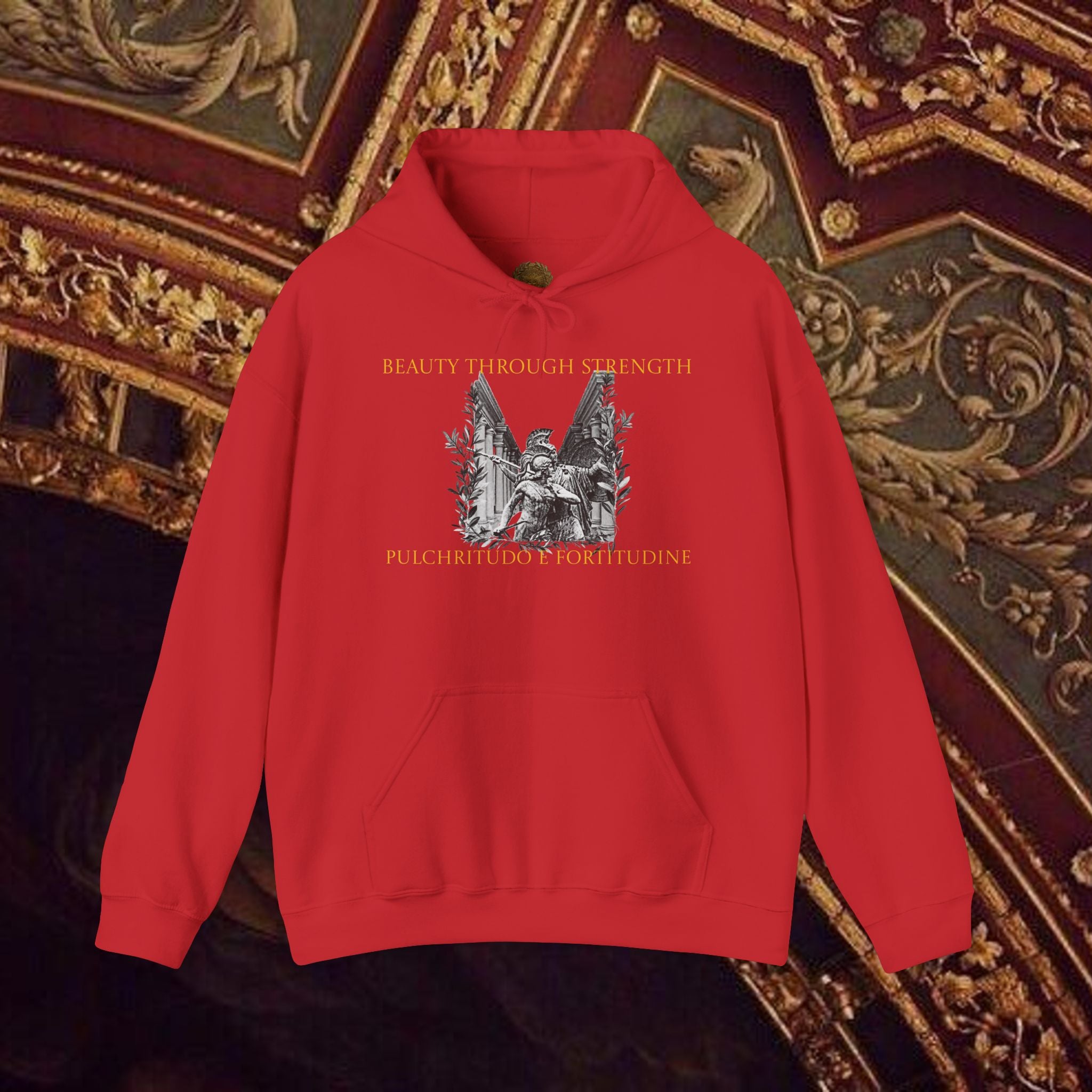 The Goddess's Protection Classically-Inspired Cotton Graphic Hoodie