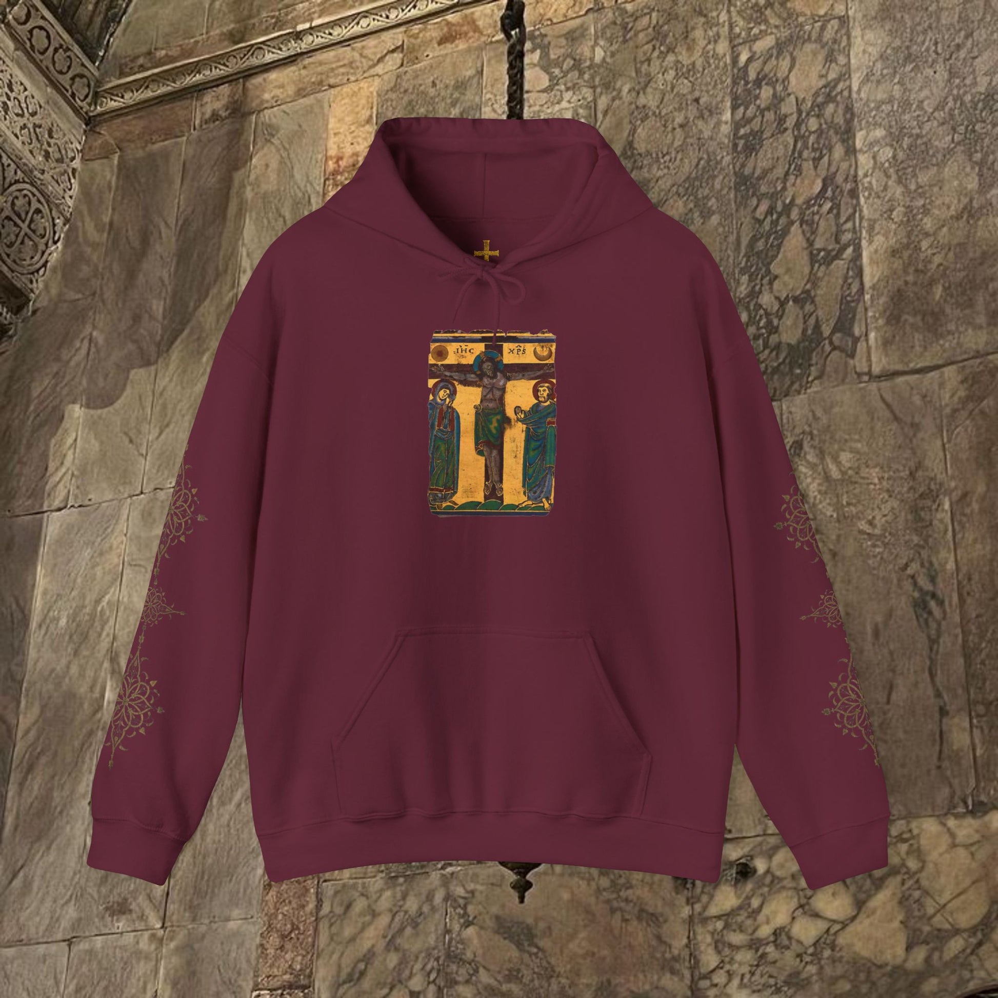 Byzantine Icon Art Hoodie - Classical Religious Design