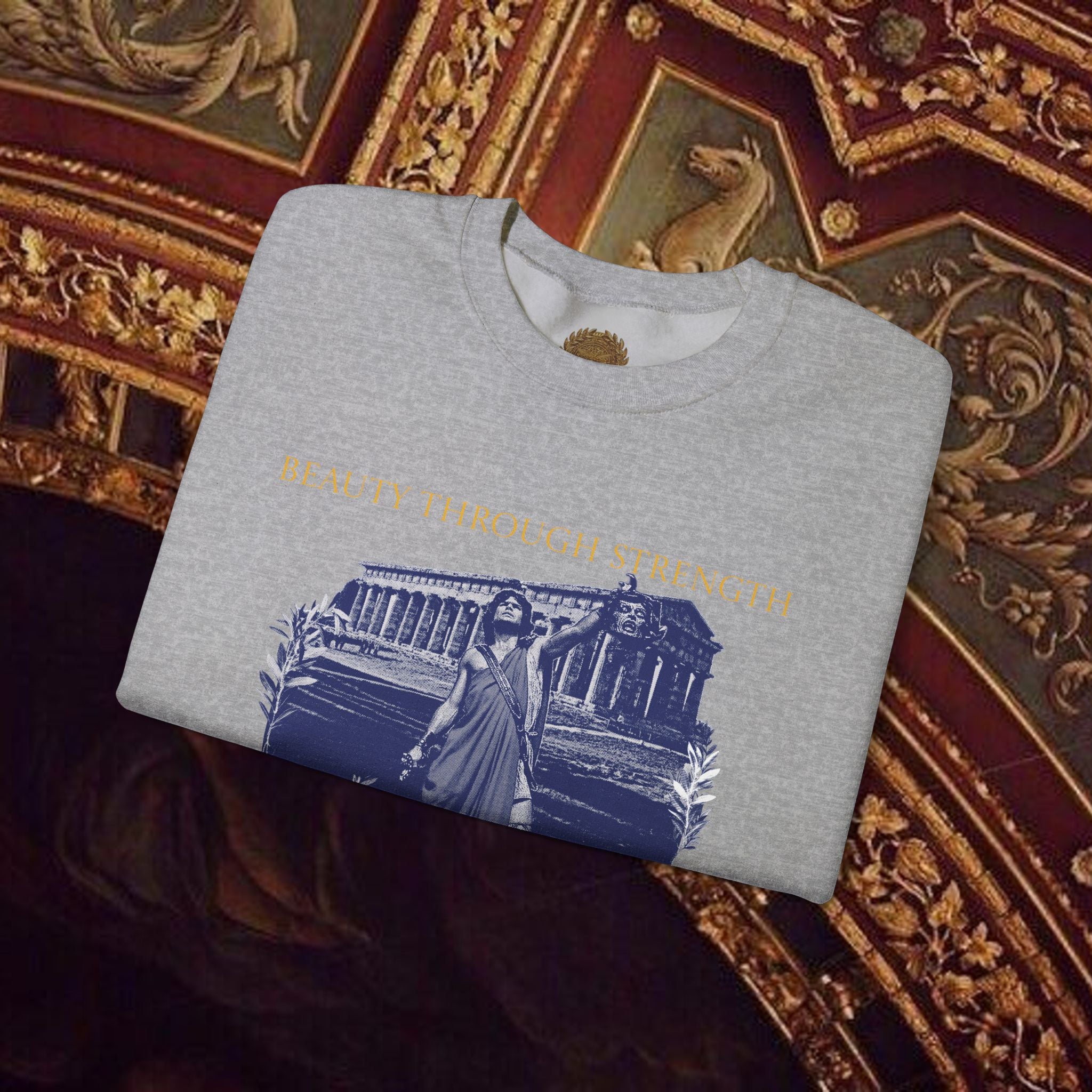 The Hero's Victory Classically-Themed Cotton Graphic T Sweatshirt