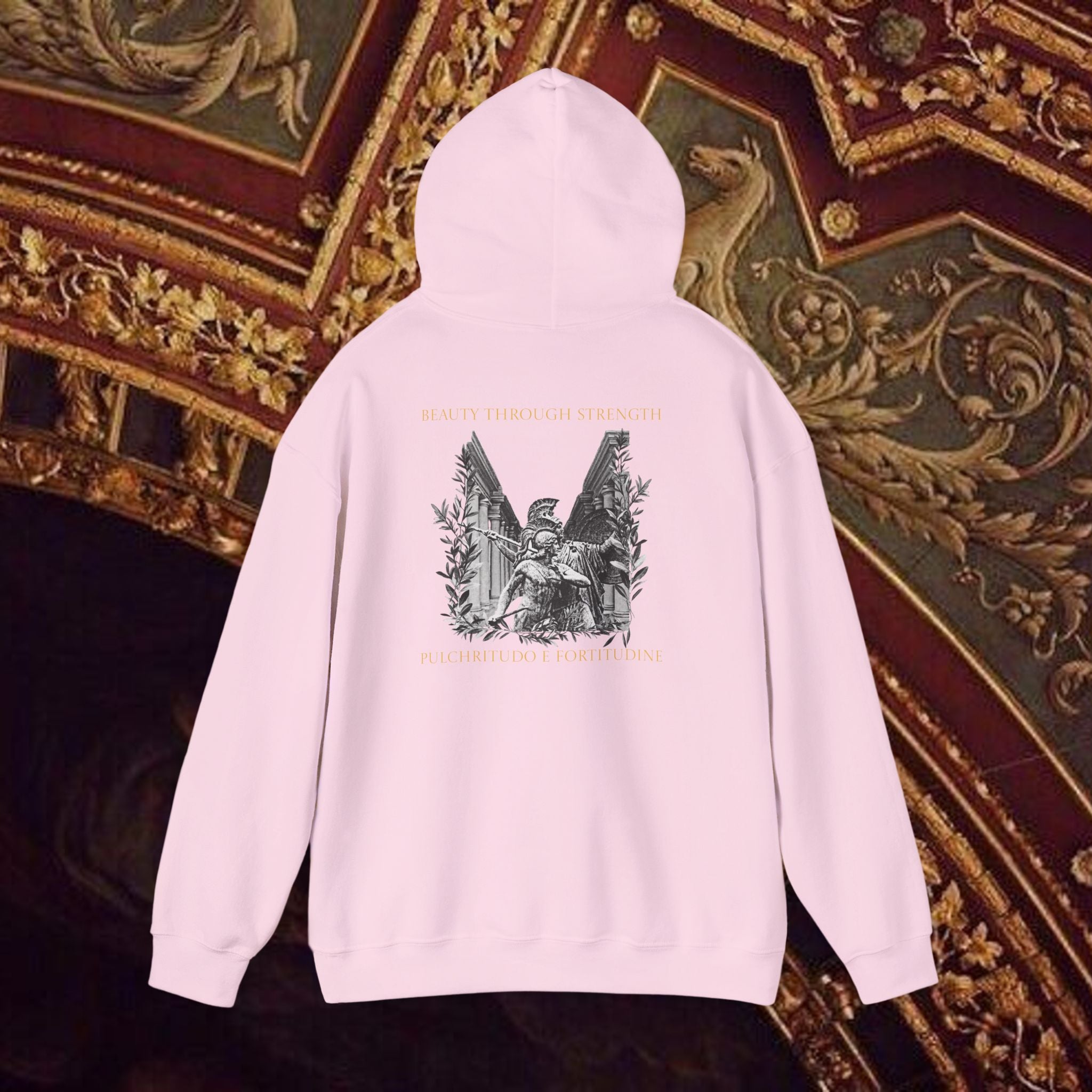 The Goddess's Protection Classically-Inspired Cotton Graphic Hoodie Back Version