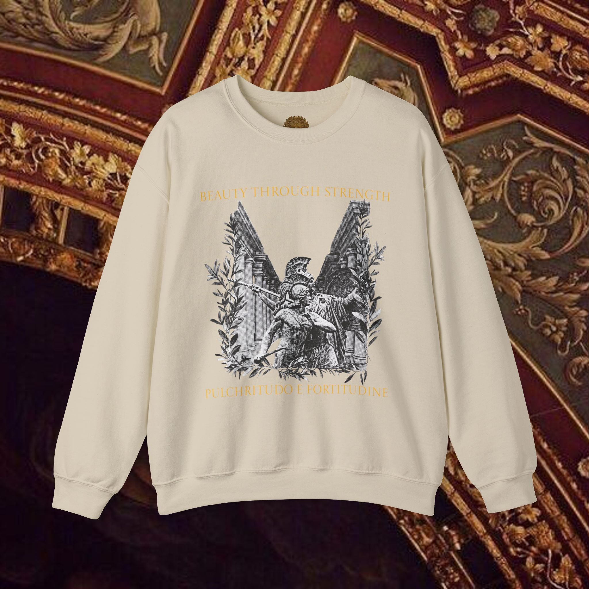 The Goddess's Protection Classically-Inspired Cotton Graphic Sweatshirt