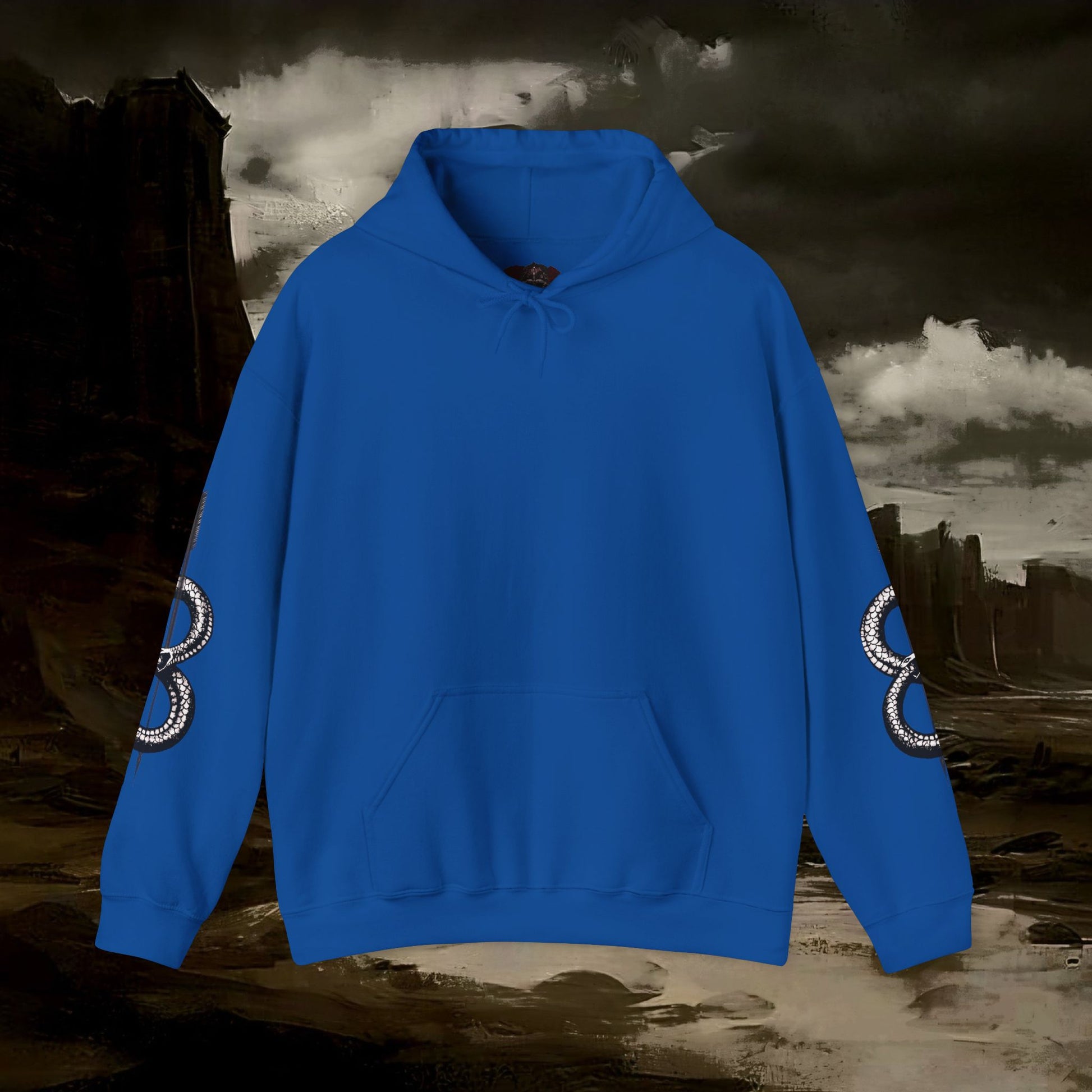 The Barbarian's Fate Medieval Dark Fantasy Inspired Graphic Hoodie back version