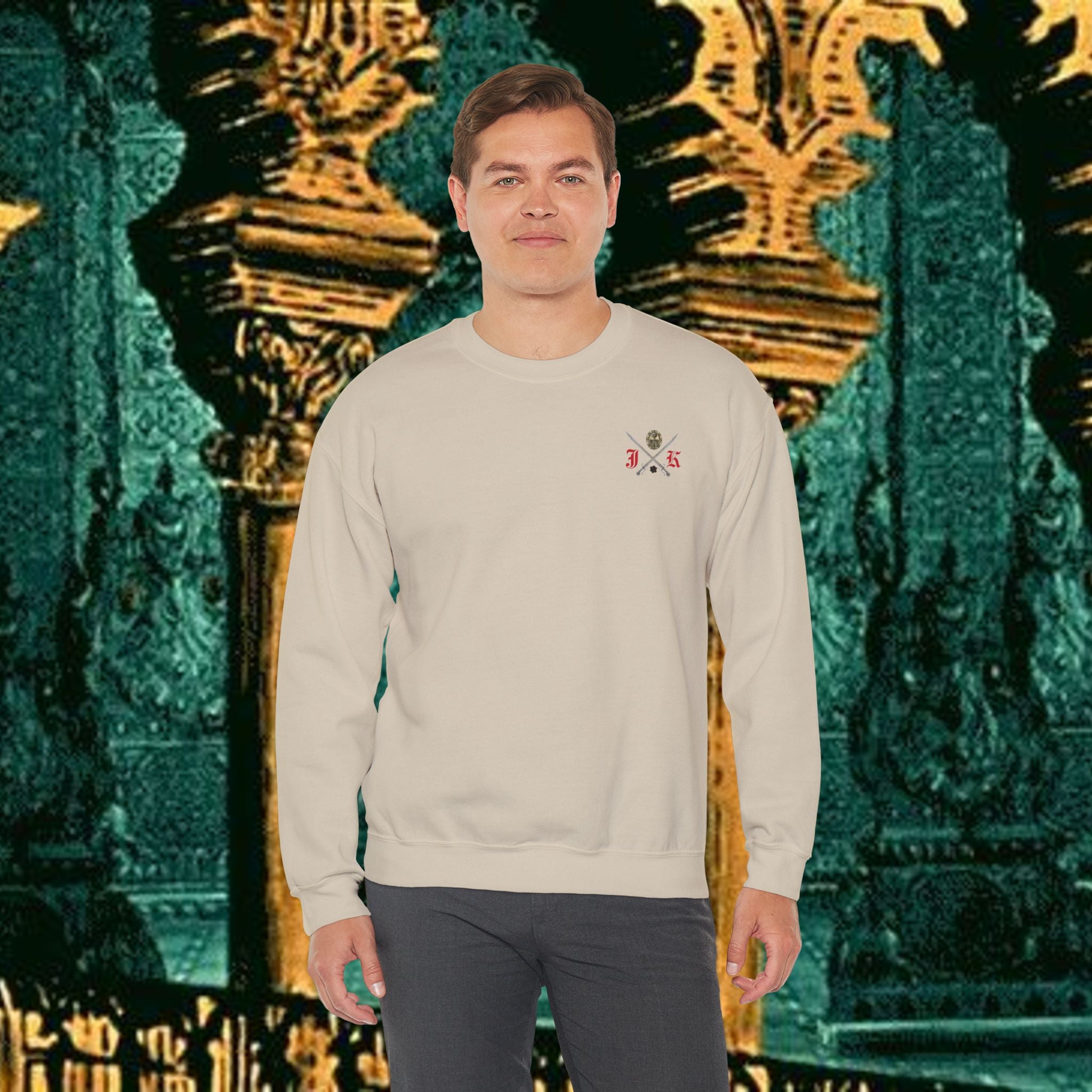 Mythic Vitalism, Sanguis Christianus Vetus Exploration and Adventure Inspired Crewneck Sweatshirt – Back Version