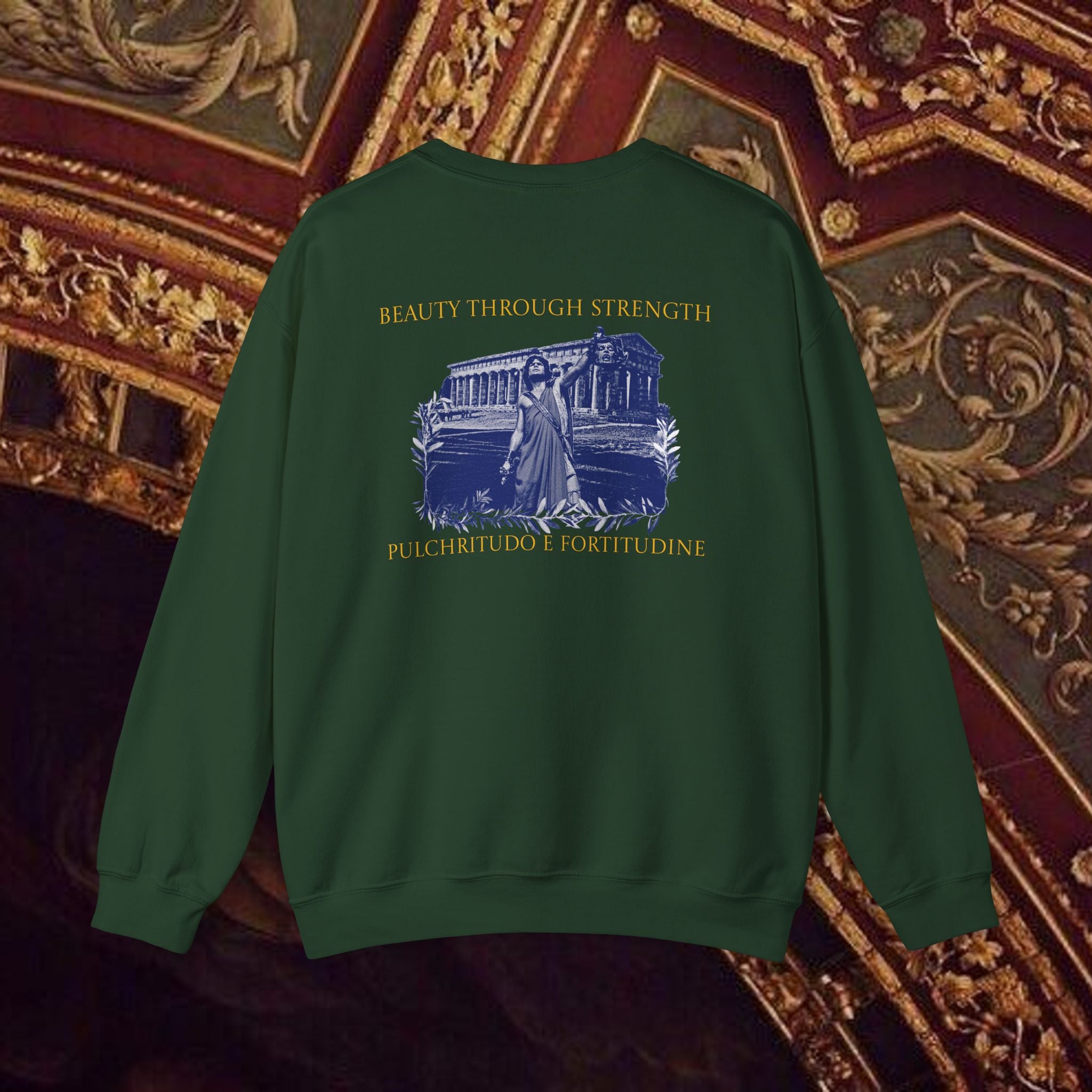 The Hero's Victory Classically-Themed Cotton Graphic Sweatshirt Back Version