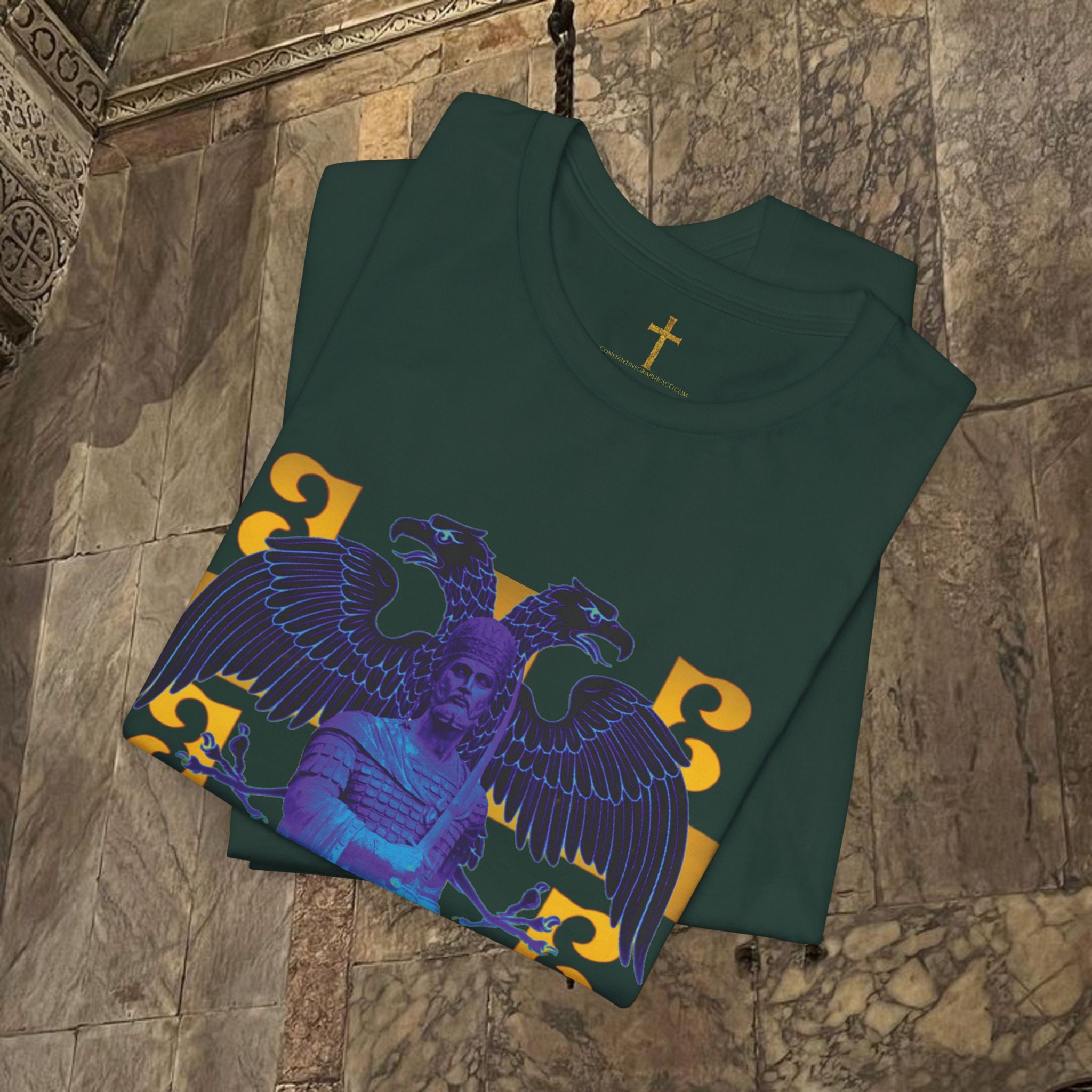 The Last Great Emperor Byzantine Inspired Cotton Graphic T-shirt Front