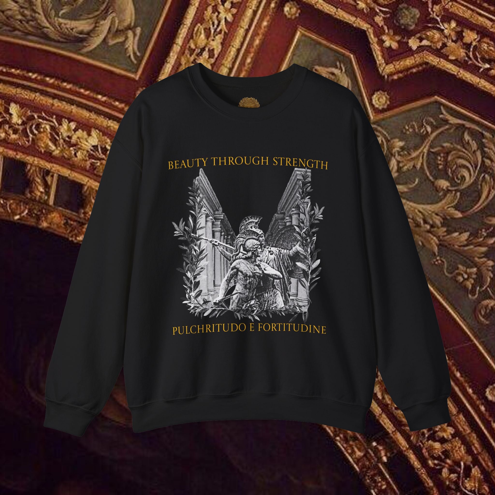 The Goddess's Protection Classically-Inspired Cotton Graphic Sweatshirt