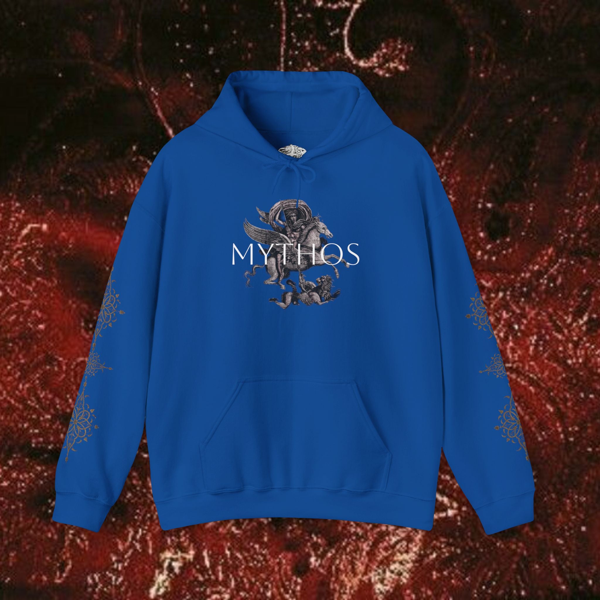 Warrior's Mythos Hooded Sweatshirt, Cozy Classically-Inspired Hoodie