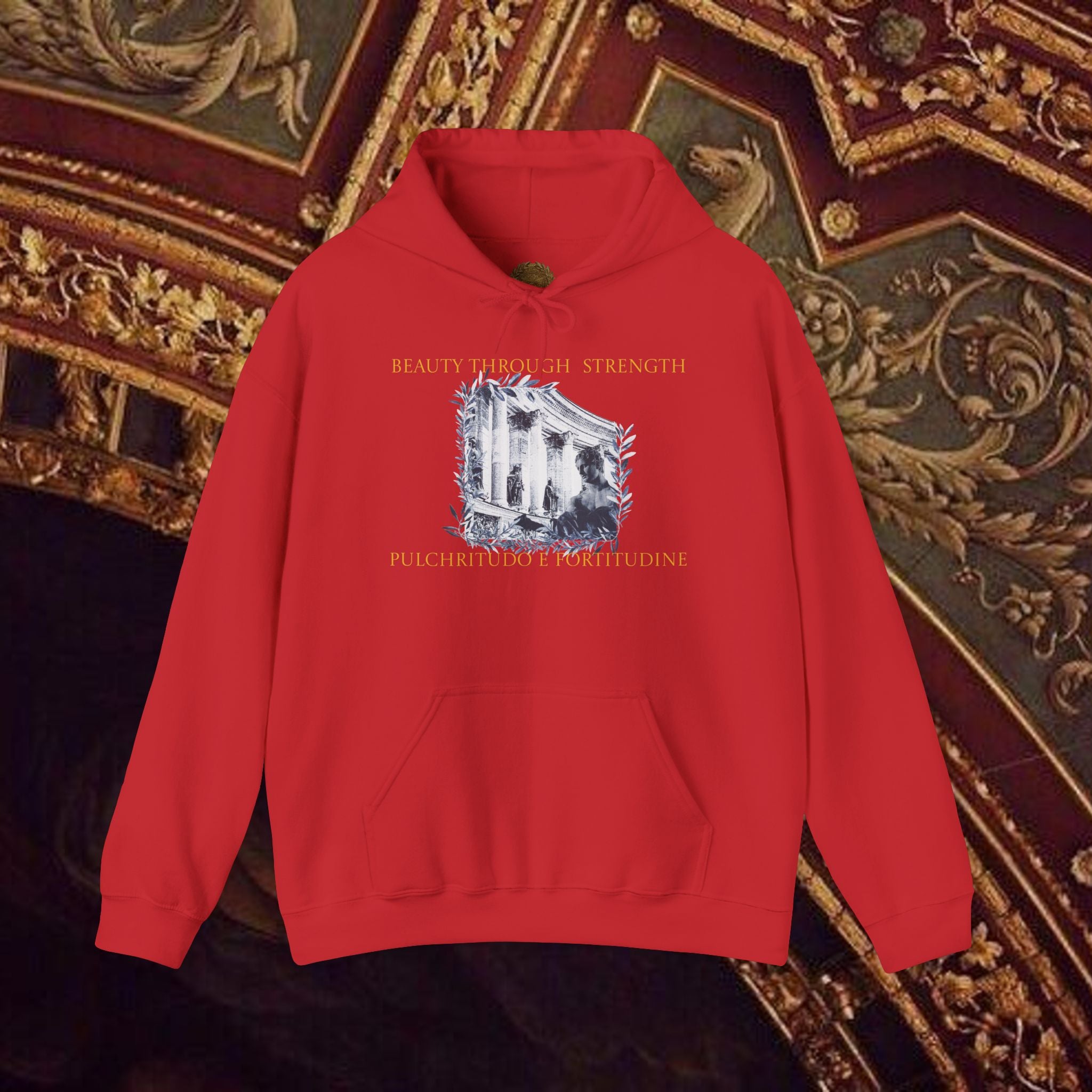 Beauty Through Strength Classically-Inspired Cotton Graphic Hoodie