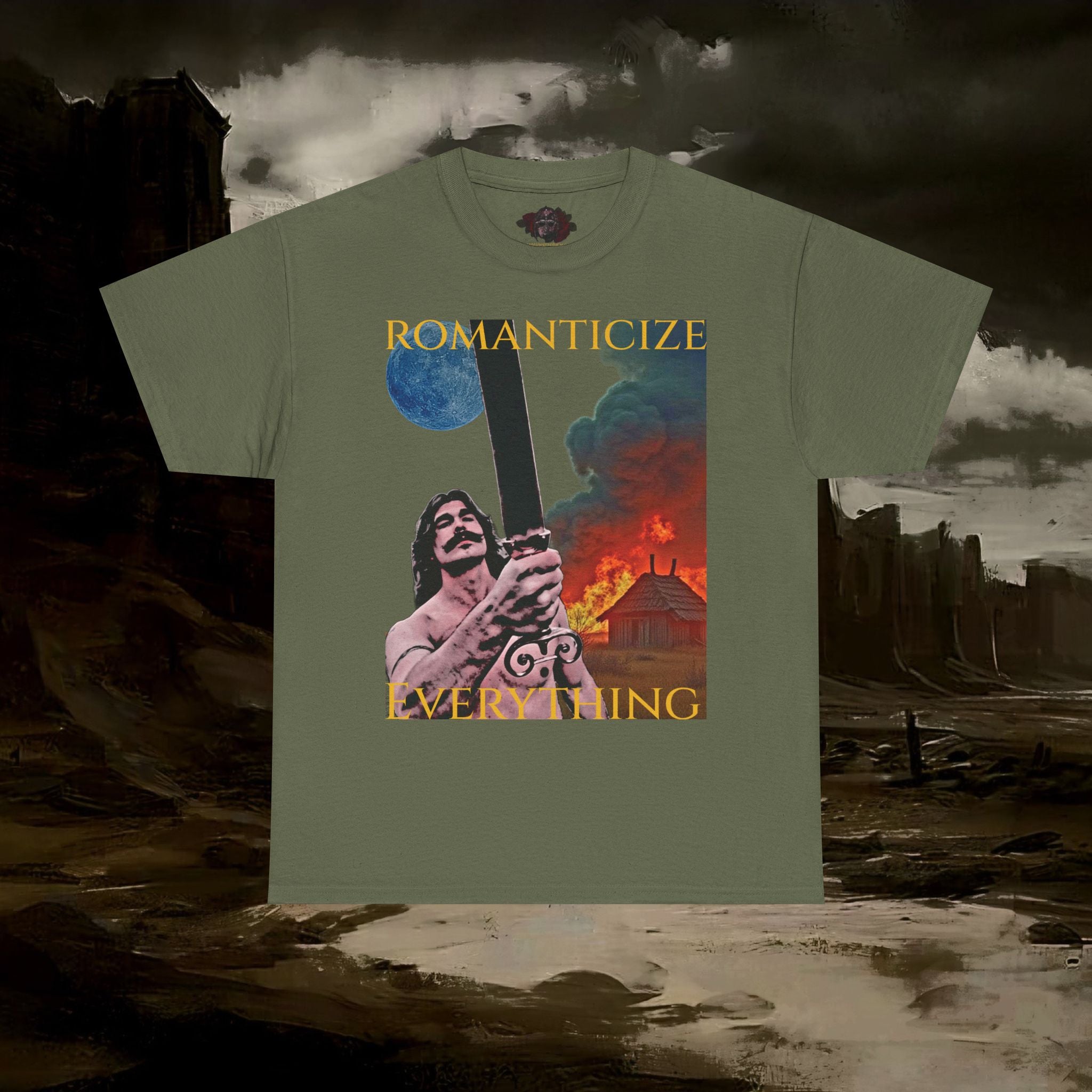 The Barbarian's Mirror Unisex Tee with Vintage Design Casual Wear, Everyday Style