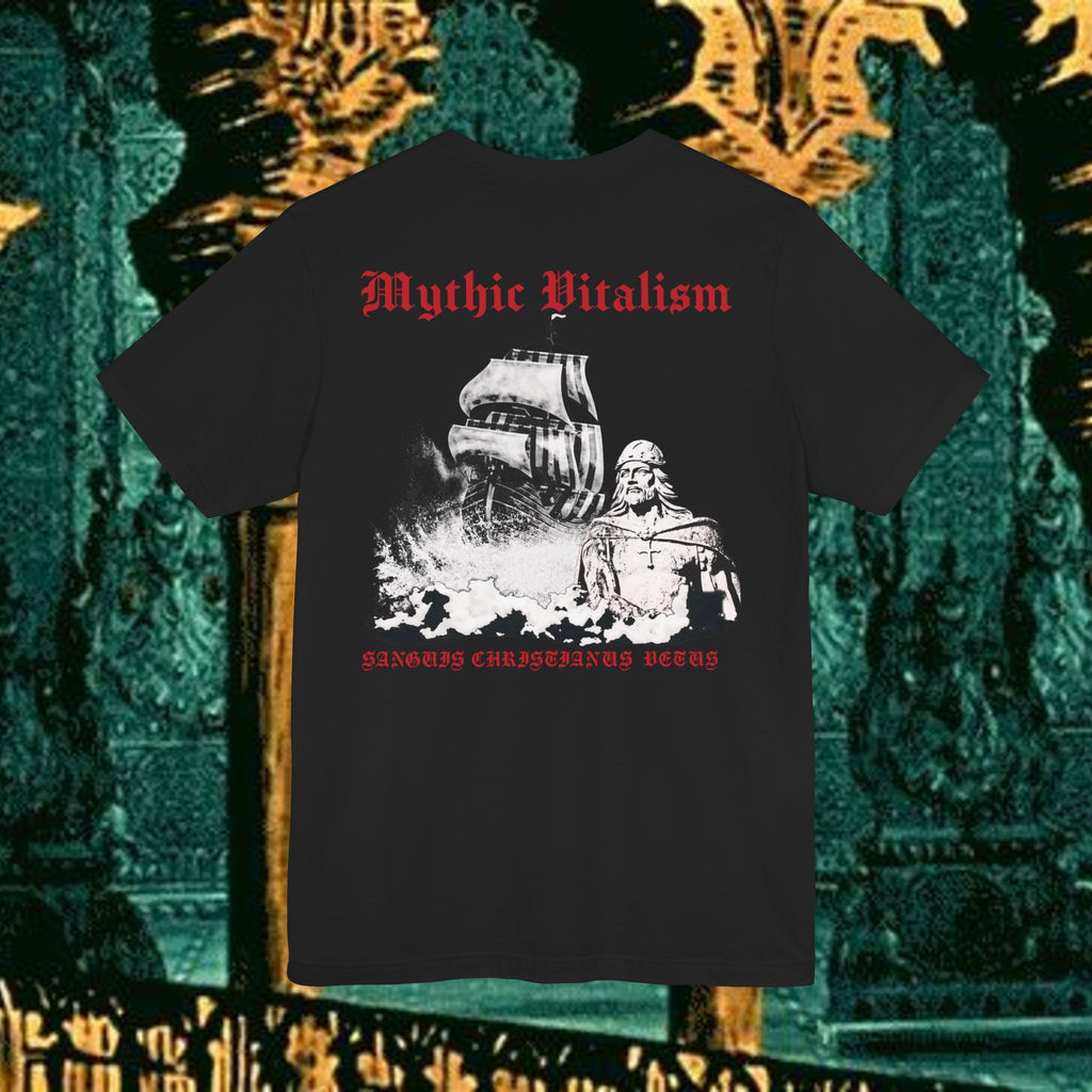 Mythic Vitalism, Sanguis Christianus Vetus Exploration and Adventure Inspired Graphic T Shirt Back Version
