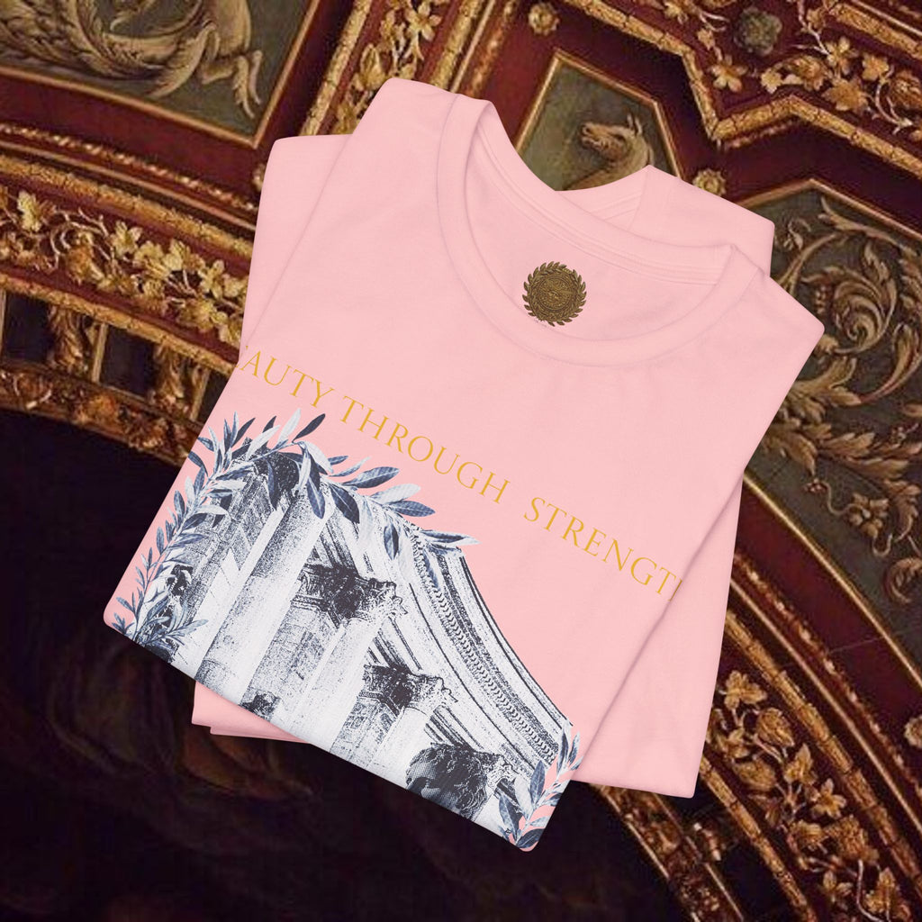 Beauty Through Strength Classically-Inspired Cotton Graphic T-Shirt