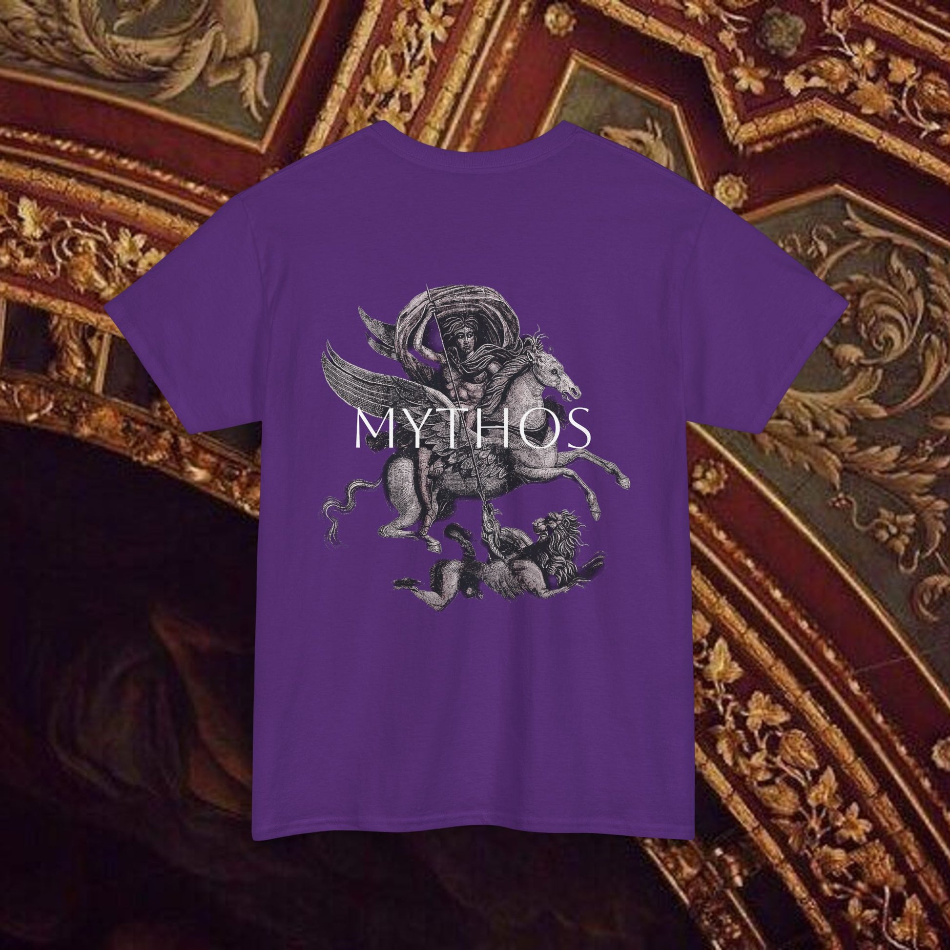 Warrior's Mythos Unisex Tee, Graphic Tee, Mythological Style Shirt Back Version
