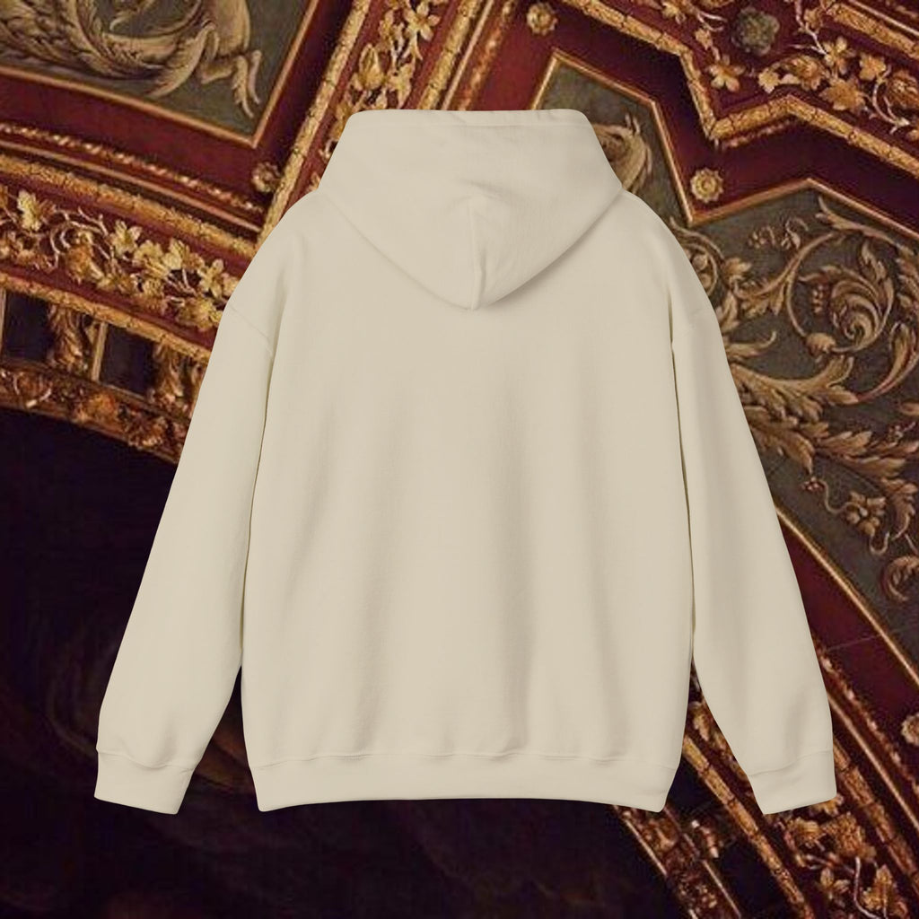 Guardian of the Temple Classically- Inspired Cotton Graphic Hoodie