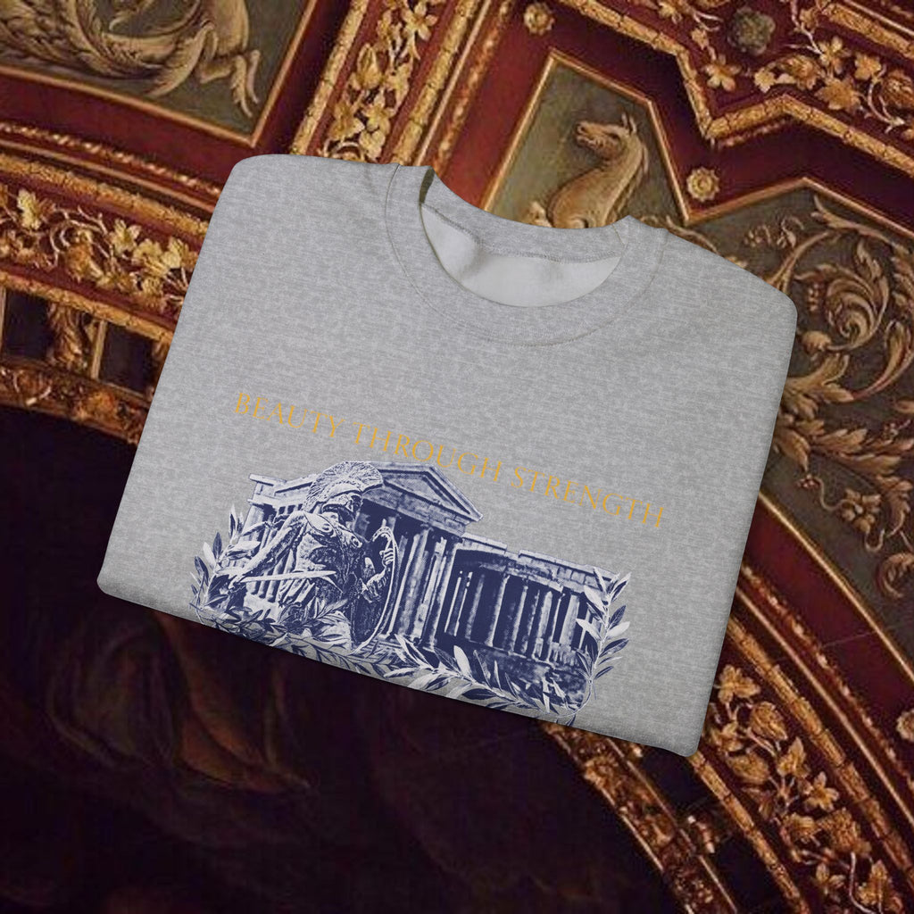 Guardian of the Temple Classically- Inspired Cotton Graphic Sweatshirt